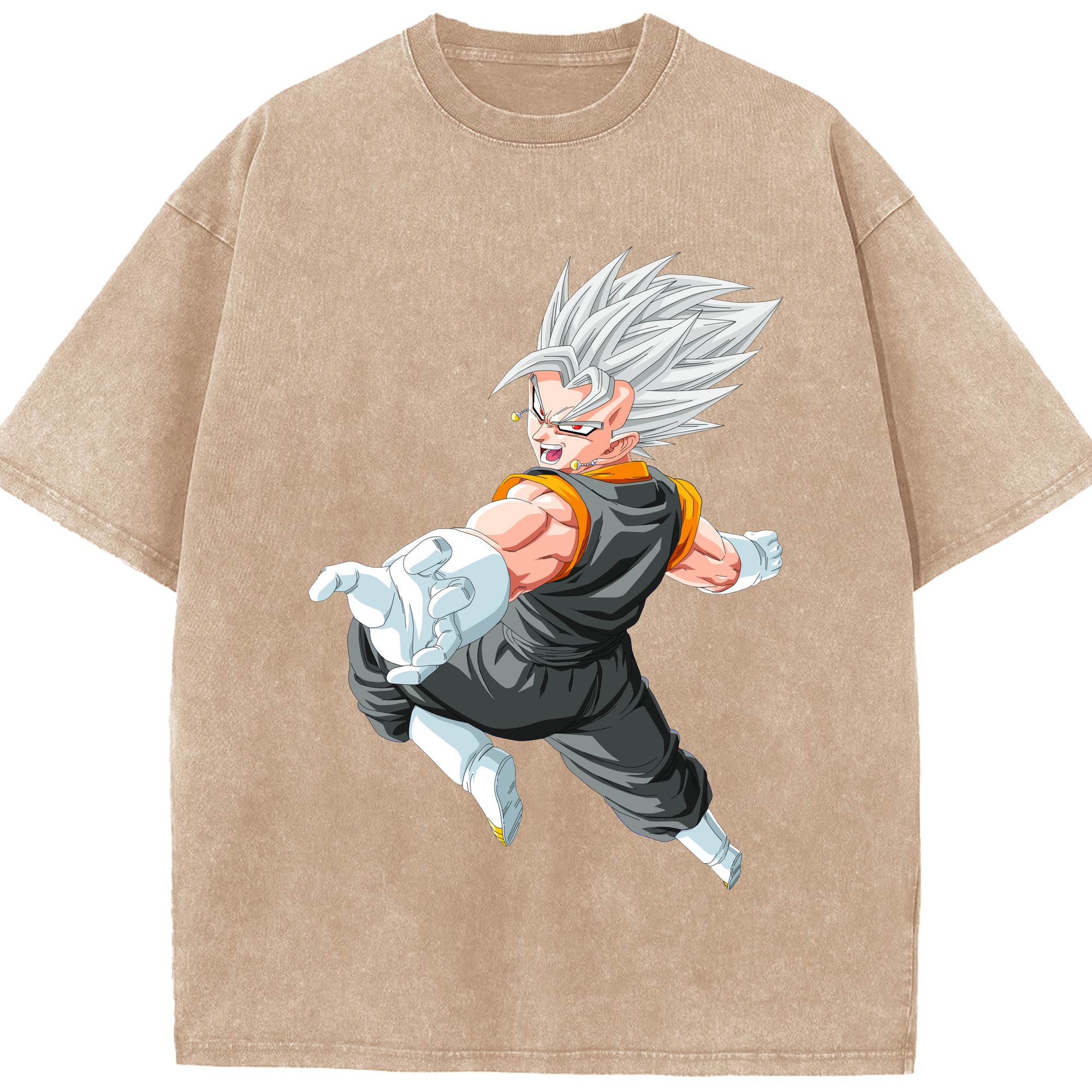 （画像用） ドラゴンボール ベジータ四世（Bejīta Yonsei）DRAGON BALL Vegeta IV 綿100% ヴィンテージ風 半袖Tシャツ（フロントプリント）