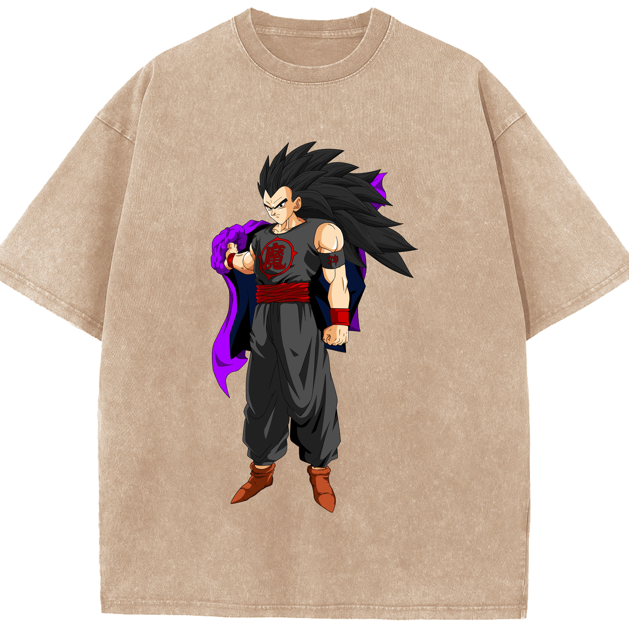 （画像用） ドラゴンボール ベジータ四世（Bejīta Yonsei）DRAGON BALL Vegeta IV 綿100% ヴィンテージ風 半袖Tシャツ（フロントプリント）