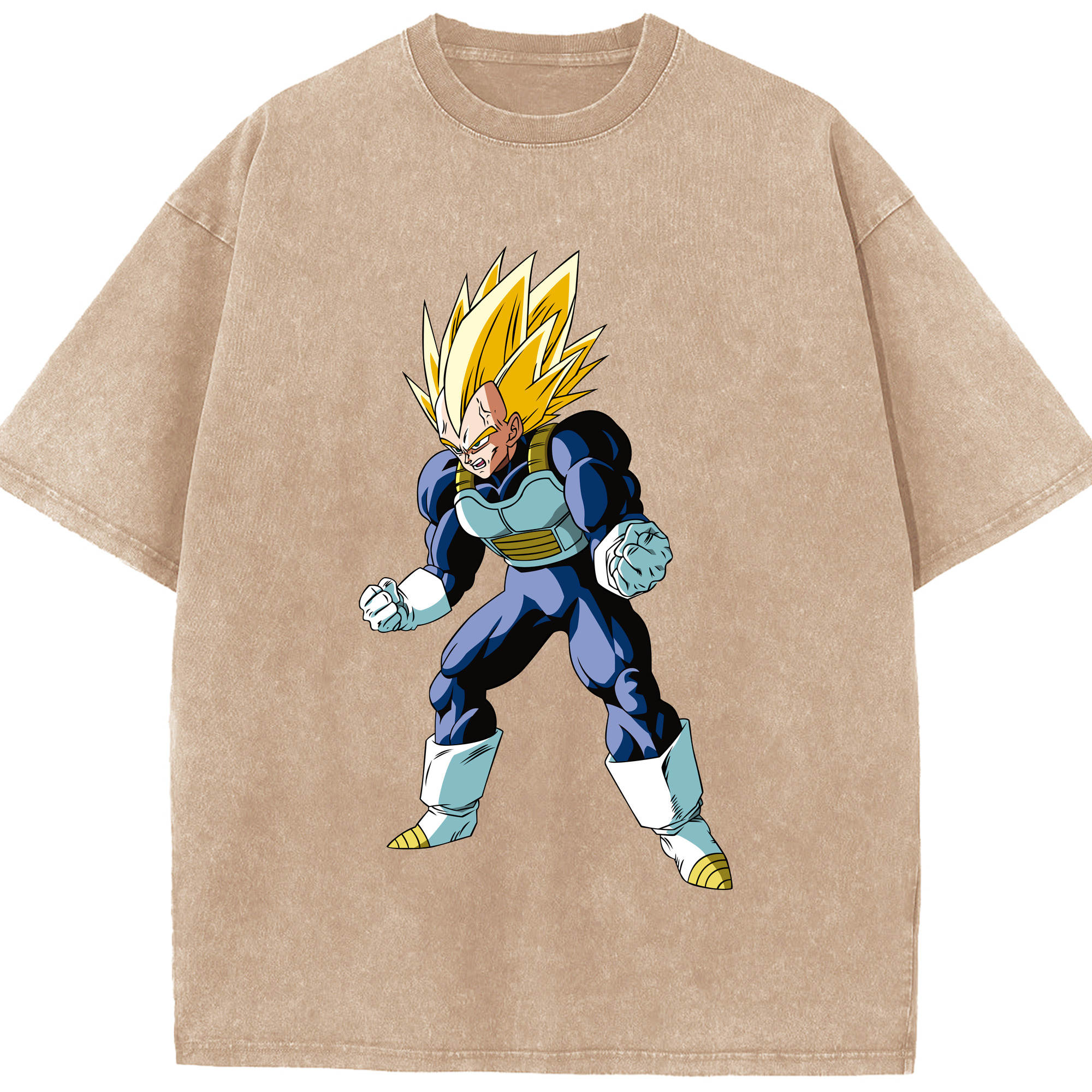 （画像用） ドラゴンボール ベジータ四世（Bejīta Yonsei）DRAGON BALL Vegeta IV 綿100% ヴィンテージ風 半袖Tシャツ（フロントプリント）
