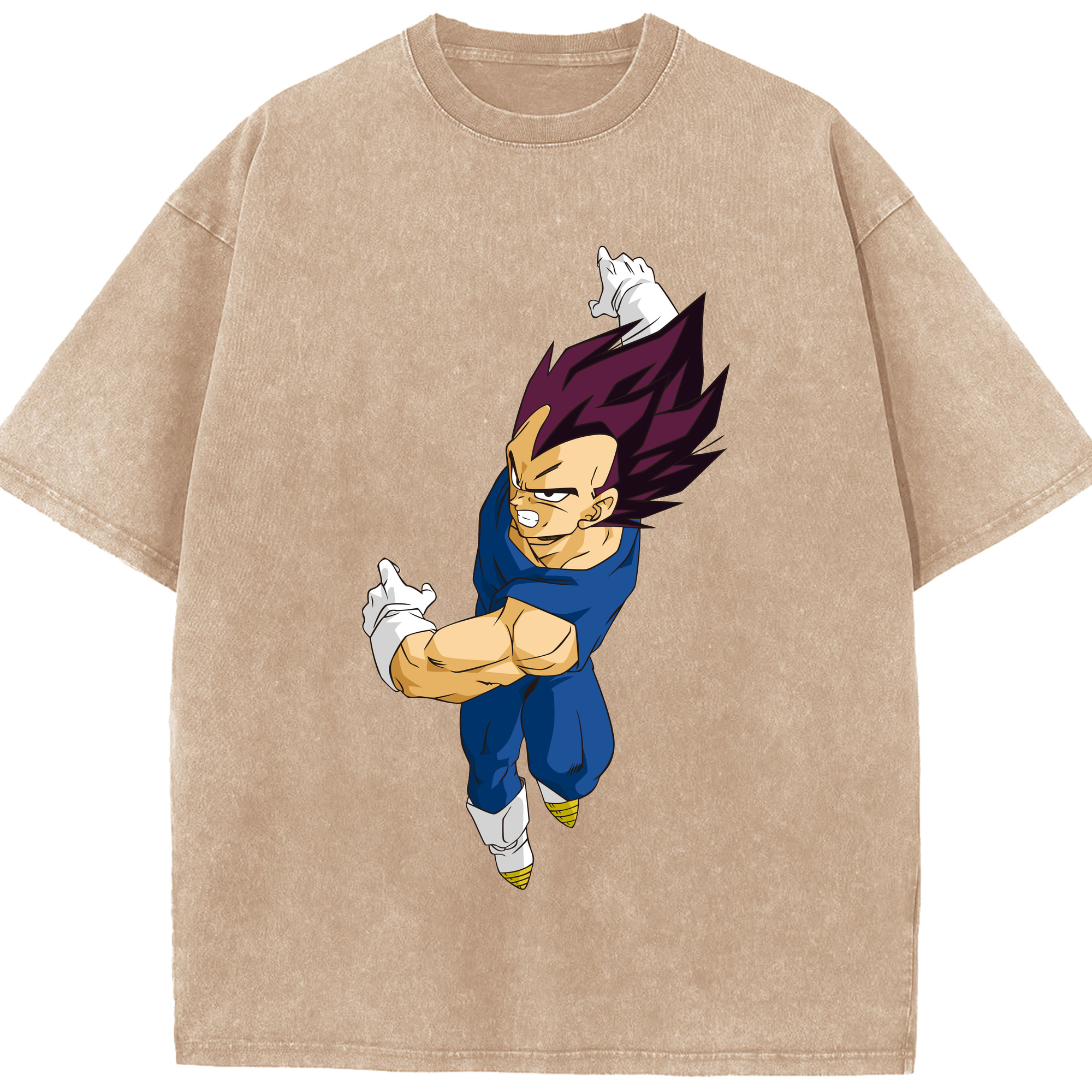 （画像用） ドラゴンボール ベジータ四世（Bejīta Yonsei）DRAGON BALL Vegeta IV 綿100% ヴィンテージ風 半袖Tシャツ（フロントプリント）
