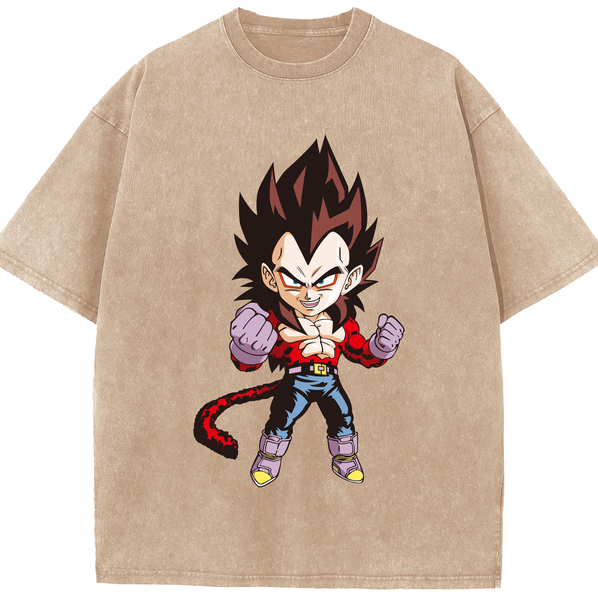 （画像用） ドラゴンボール ベジータ四世（Bejīta Yonsei）DRAGON BALL Vegeta IV 綿100% ヴィンテージ風 半袖Tシャツ（フロントプリント）