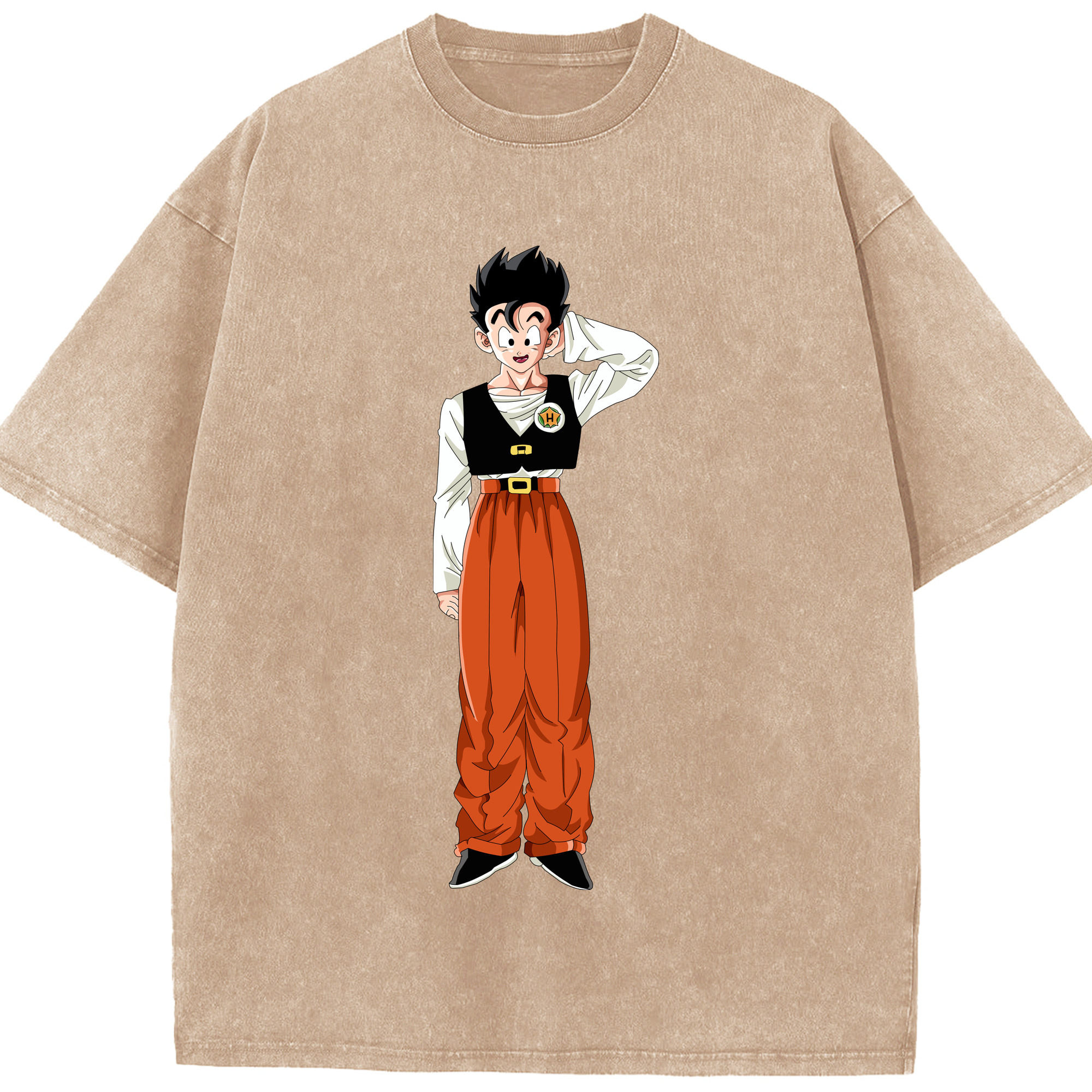 （画像用） ドラゴンボール 孫 悟飯（そんごはん）DRAGON BALL Son Gohan 綿100% ヴィンテージ風 半袖Tシャツ（フロントプリント）