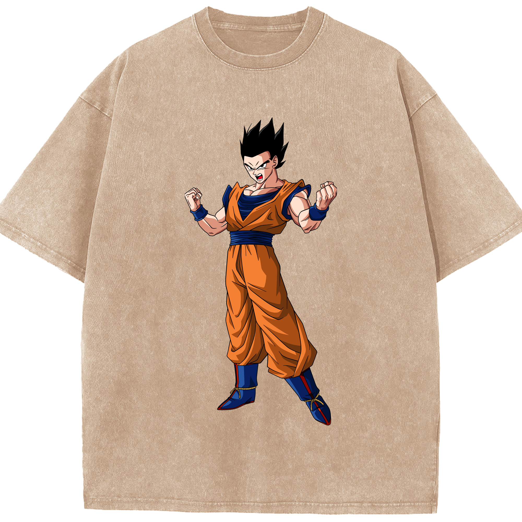 （画像用） ドラゴンボール 孫 悟飯（そんごはん）DRAGON BALL Son Gohan 綿100% ヴィンテージ風 半袖Tシャツ（フロントプリント）