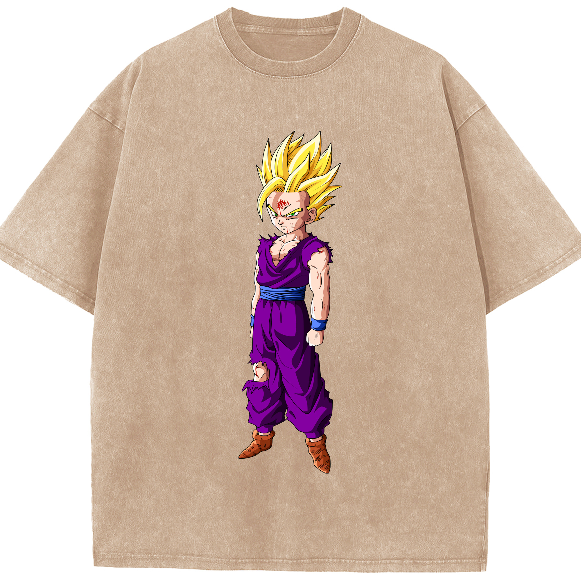 （画像用） ドラゴンボール 孫 悟飯（そんごはん）DRAGON BALL Son Gohan 綿100% ヴィンテージ風 半袖Tシャツ（フロントプリント）