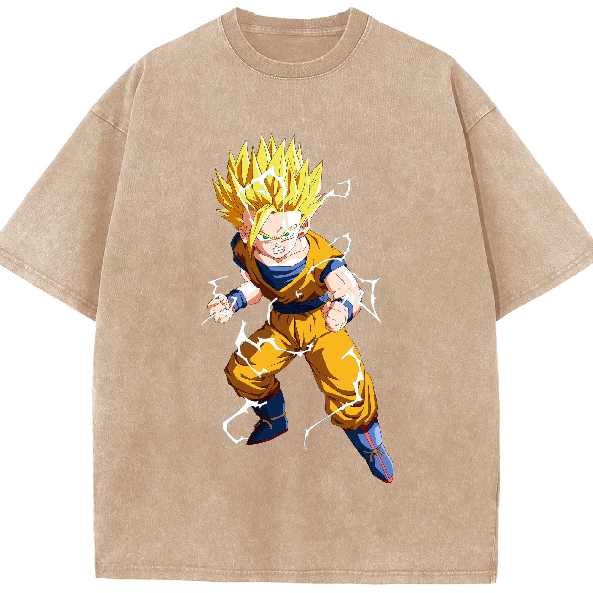 （画像用） ドラゴンボール 孫 悟飯（そんごはん）DRAGON BALL Son Gohan 綿100% ヴィンテージ風 半袖Tシャツ（フロントプリント）