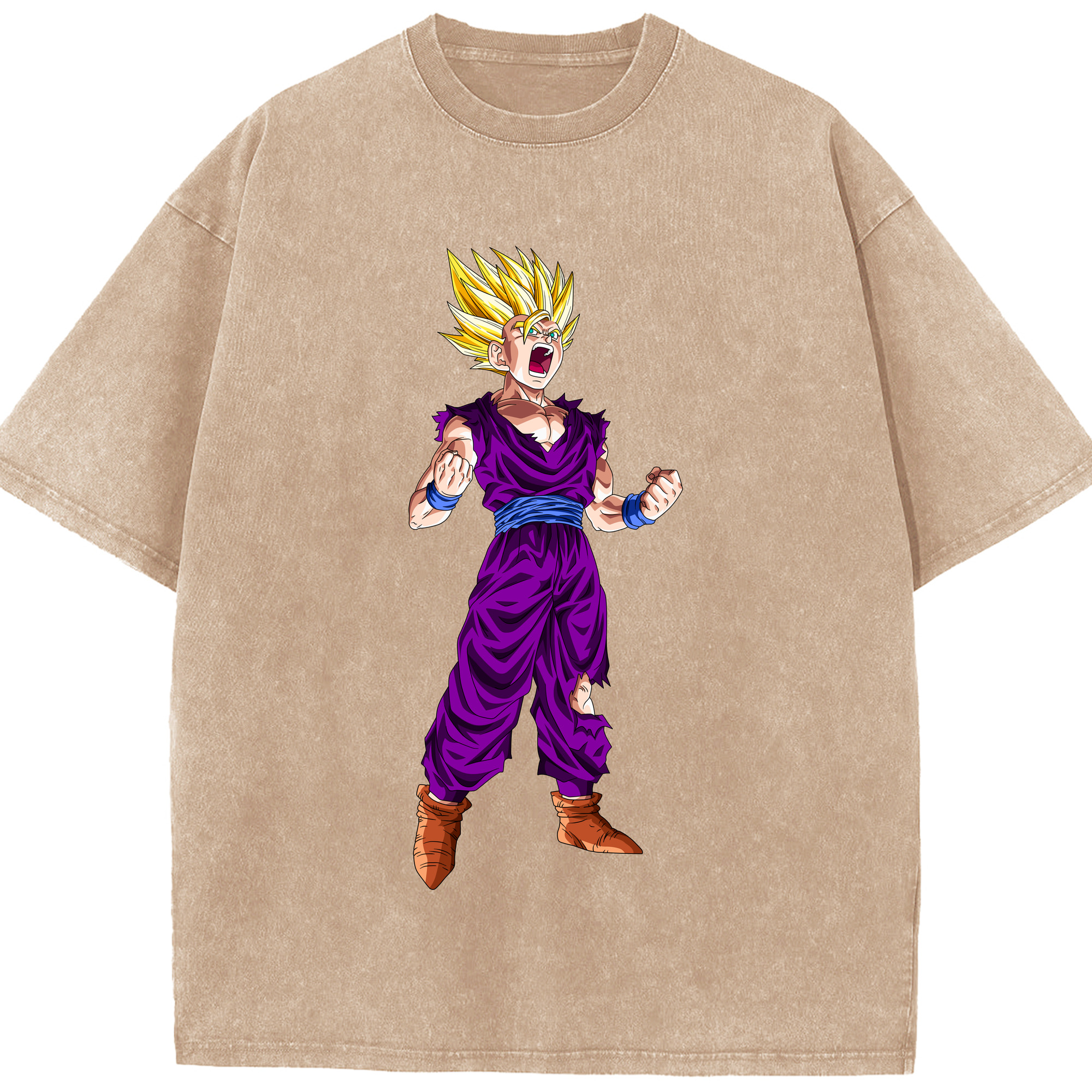 （画像用） ドラゴンボール 孫 悟飯（そんごはん）DRAGON BALL Son Gohan 綿100% ヴィンテージ風 半袖Tシャツ（フロントプリント）