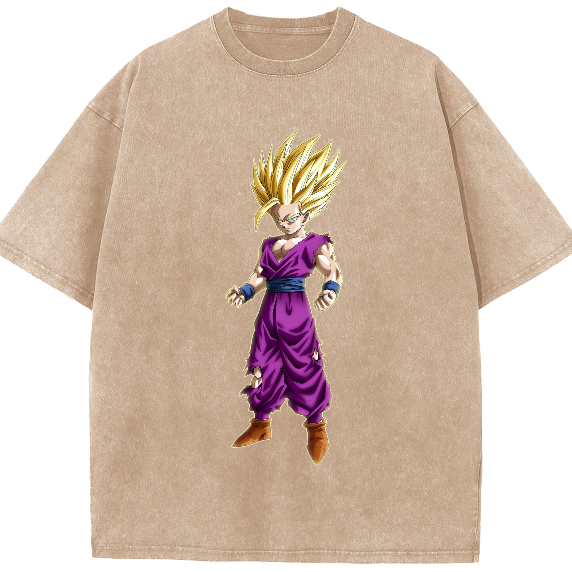 （画像用） ドラゴンボール 孫 悟飯（そんごはん）DRAGON BALL Son Gohan 綿100% ヴィンテージ風 半袖Tシャツ（フロントプリント）