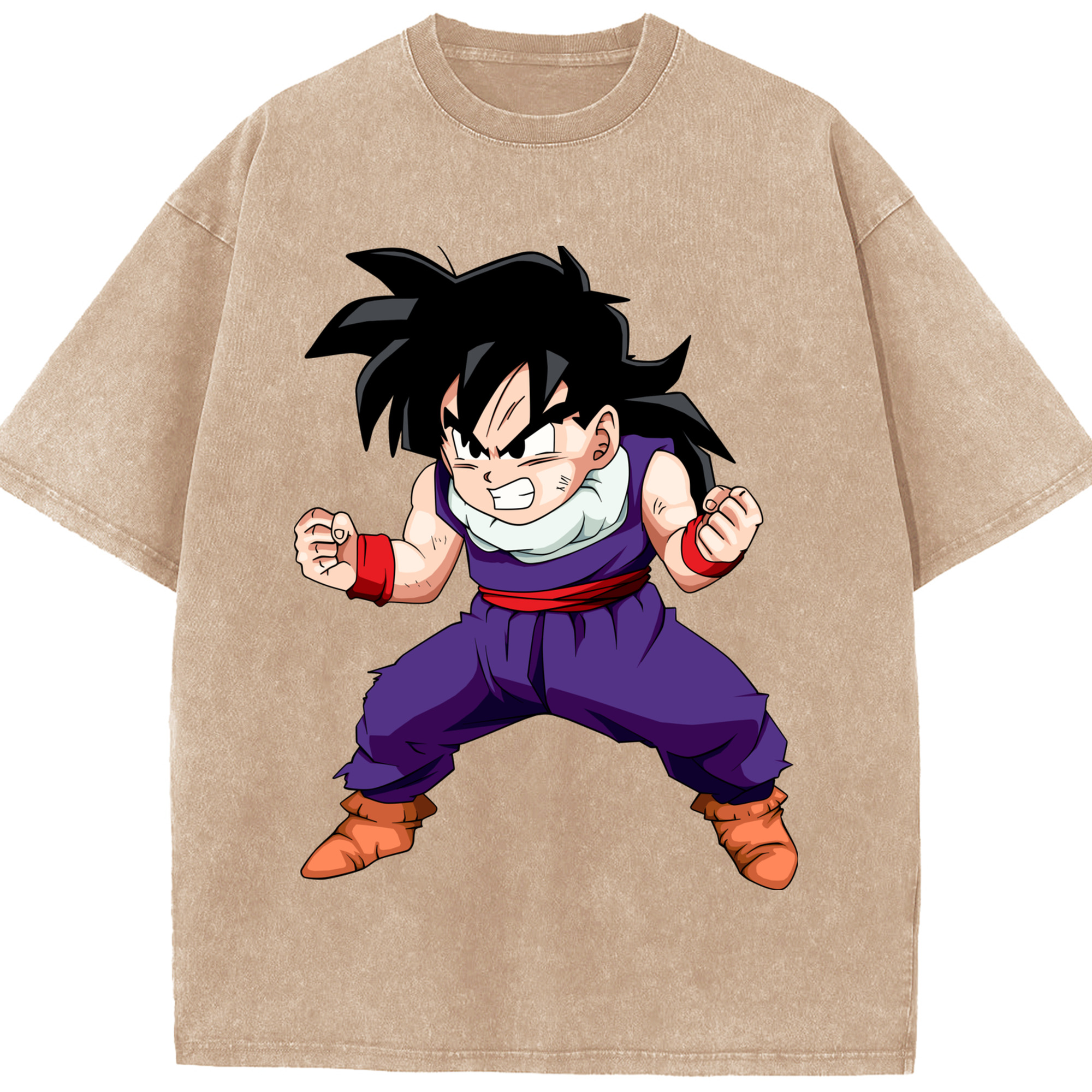 （画像用） ドラゴンボール 孫 悟飯（そんごはん）DRAGON BALL Son Gohan 綿100% ヴィンテージ風 半袖Tシャツ（フロントプリント）