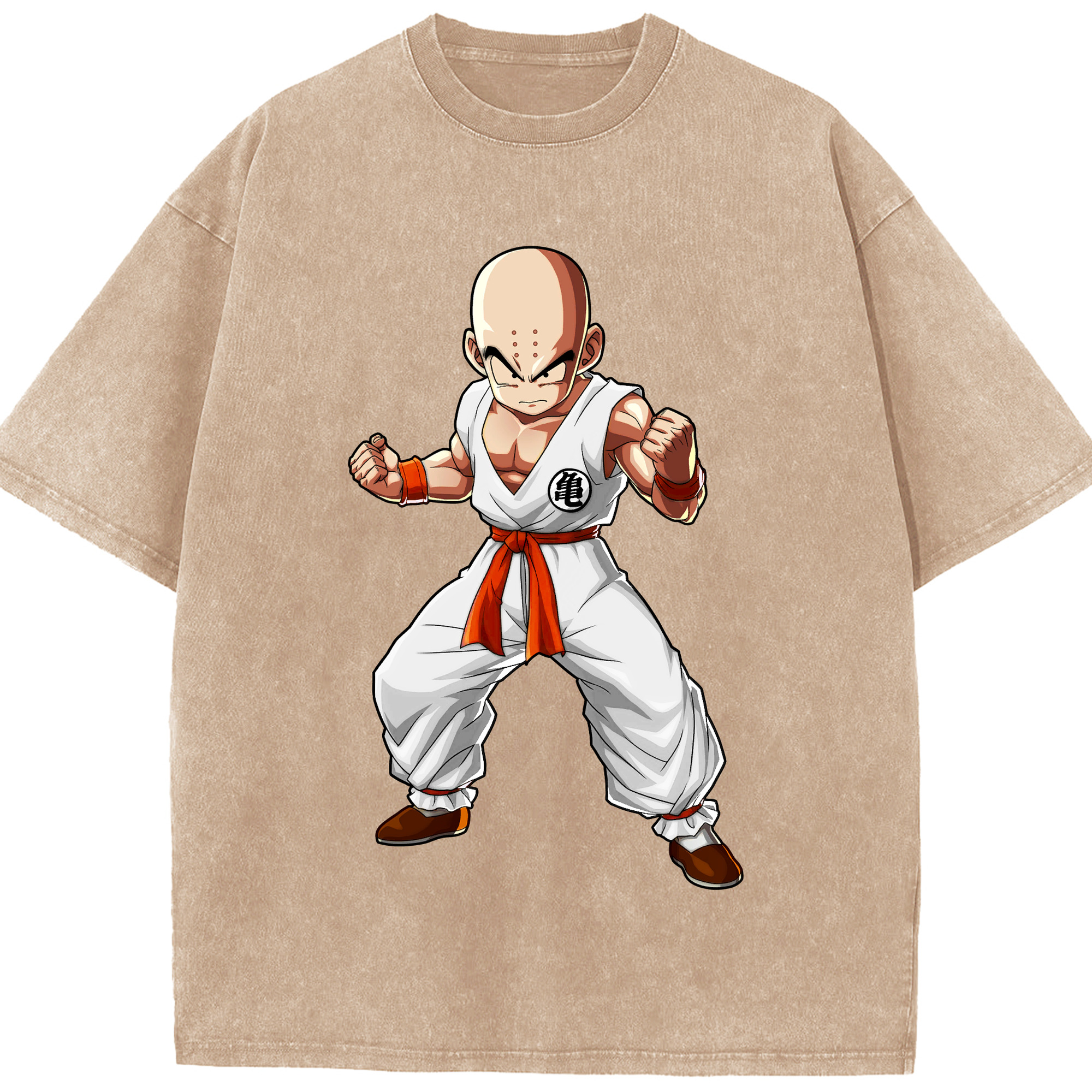 （画像用） ドラゴンボール クリリン DRAGON BALL krillin 綿100% ヴィンテージ風 半袖Tシャツ（フロントプリント）
