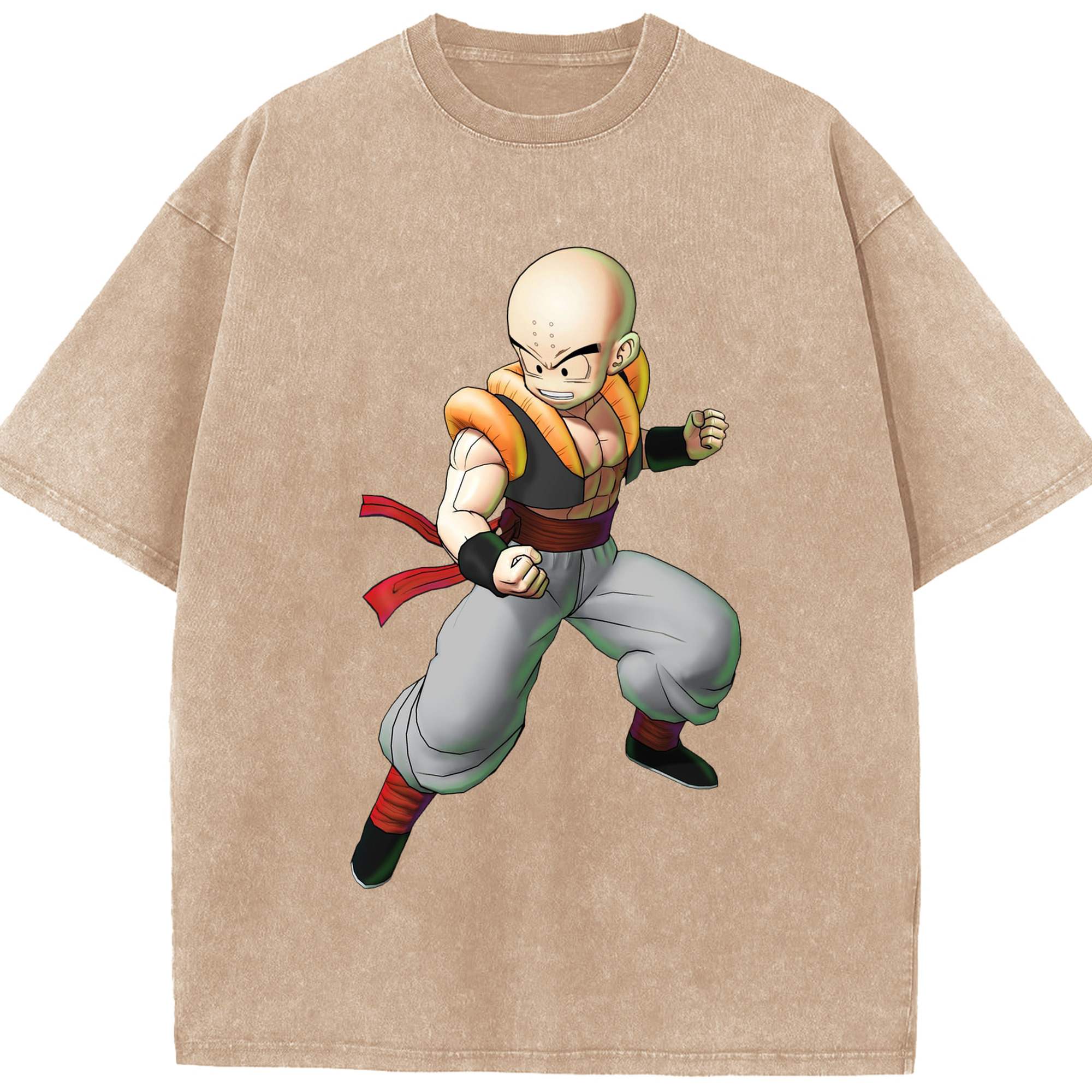 （画像用） ドラゴンボール クリリン DRAGON BALL krillin 綿100% ヴィンテージ風 半袖Tシャツ（フロントプリント）