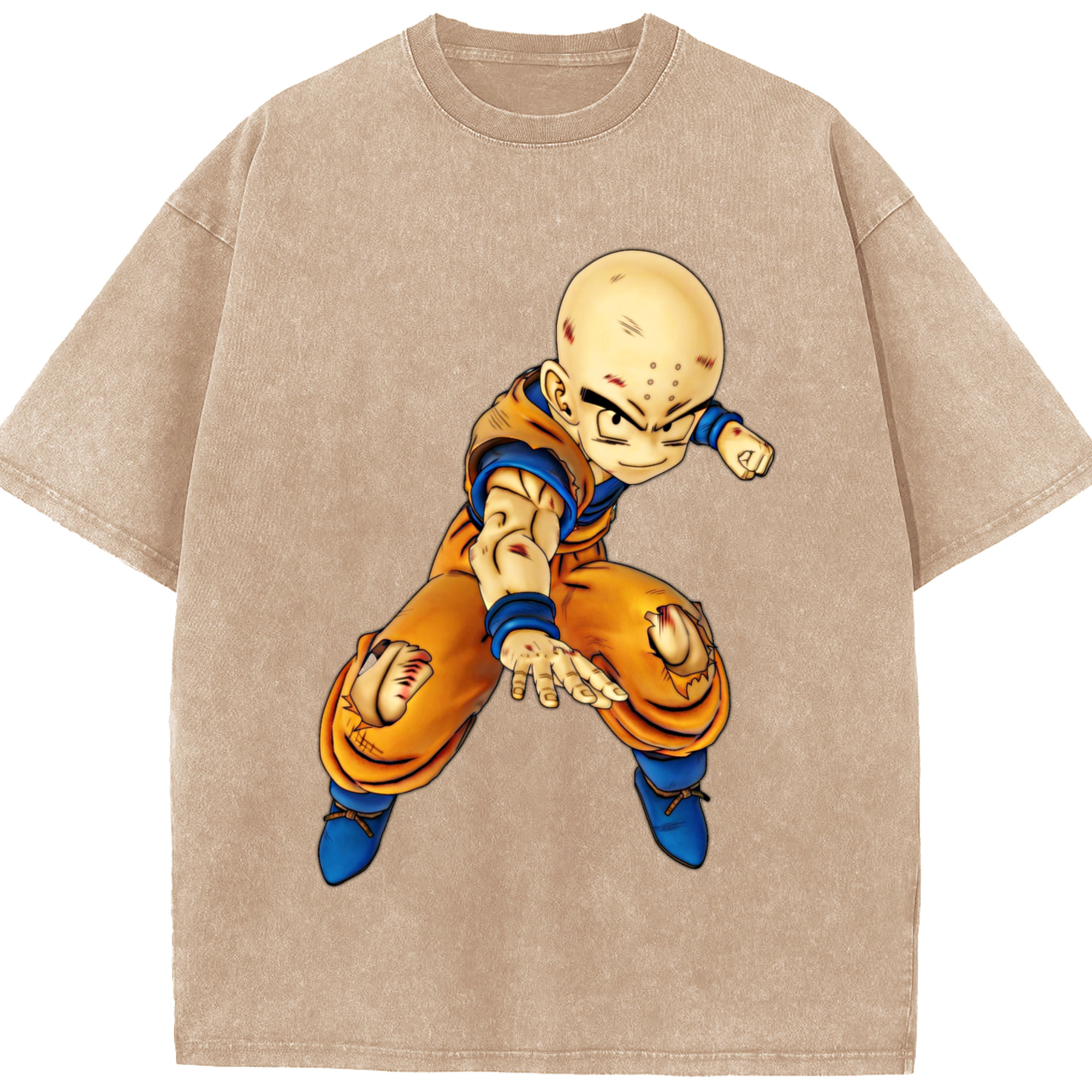 （画像用） ドラゴンボール クリリン DRAGON BALL krillin 綿100% ヴィンテージ風 半袖Tシャツ（フロントプリント）