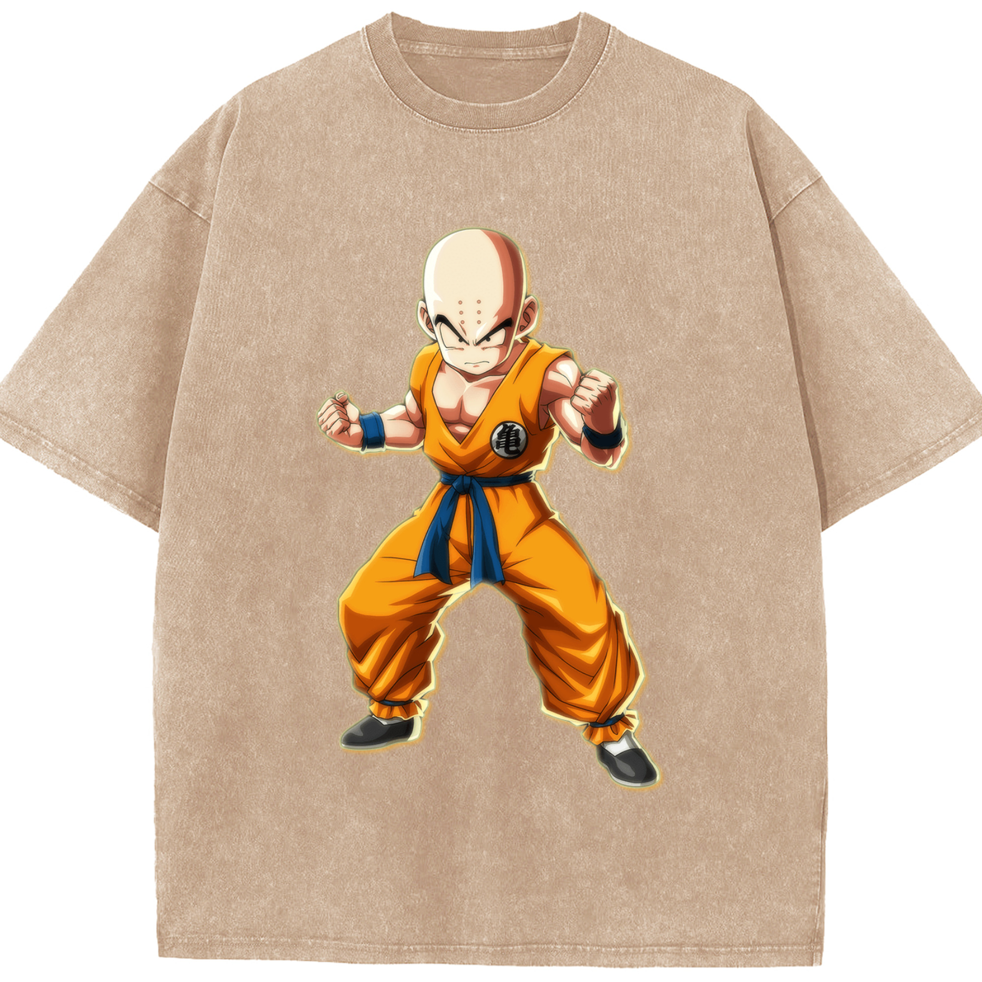 （画像用） ドラゴンボール クリリン DRAGON BALL krillin 綿100% ヴィンテージ風 半袖Tシャツ（フロントプリント）
