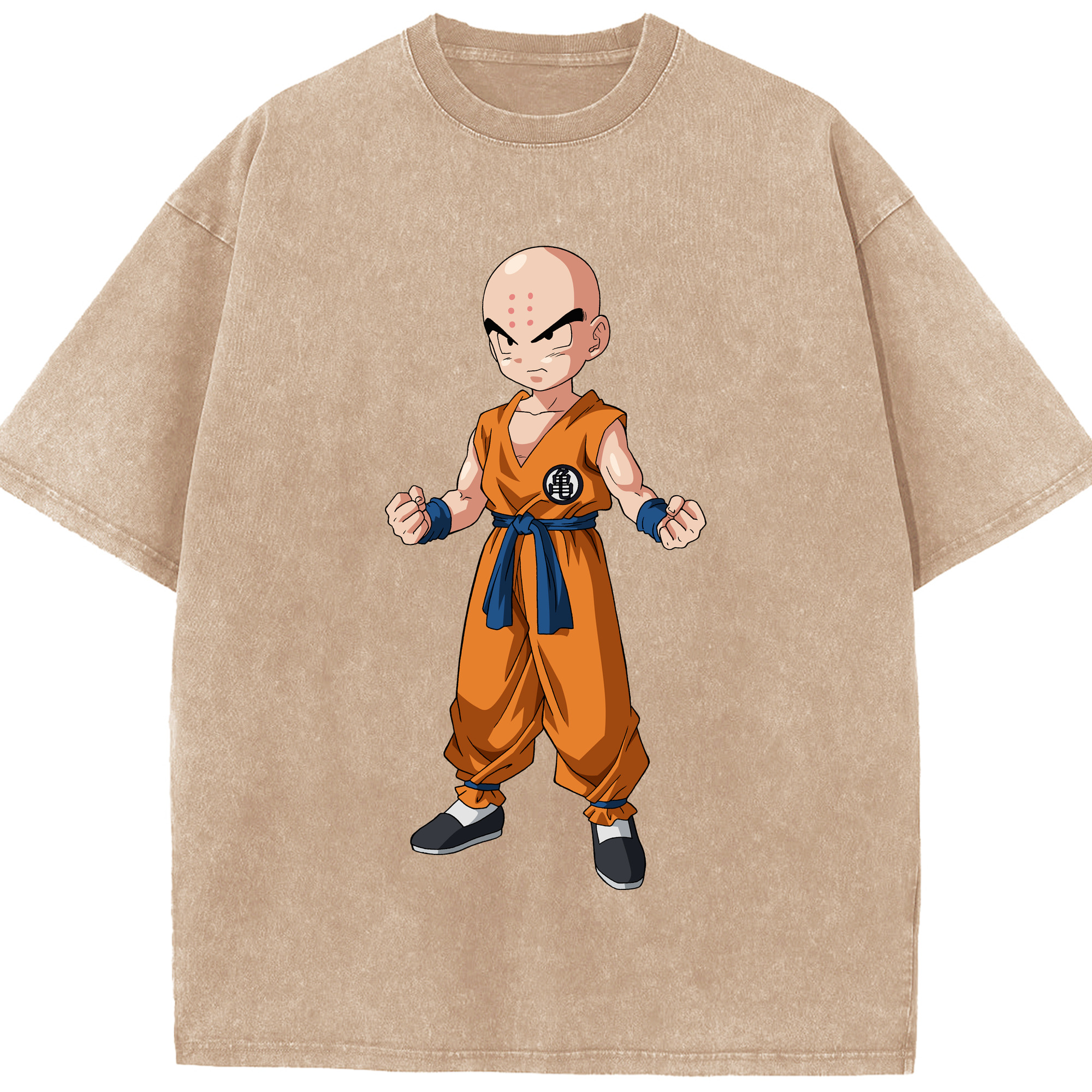 （画像用） ドラゴンボール クリリン DRAGON BALL krillin 綿100% ヴィンテージ風 半袖Tシャツ（フロントプリント）