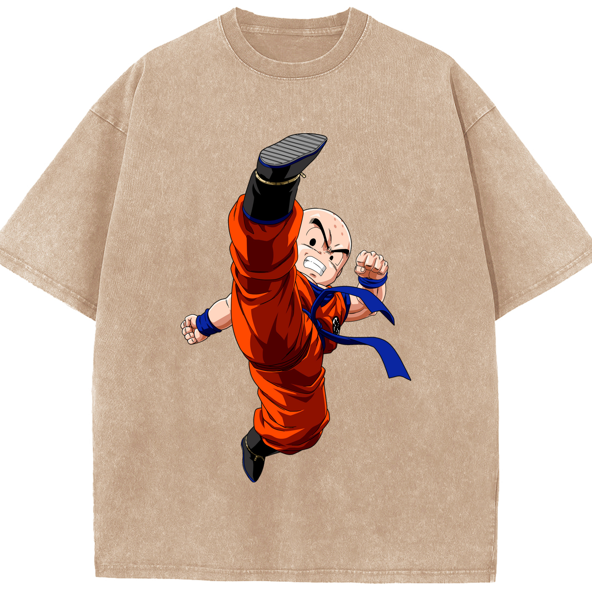 （画像用） ドラゴンボール クリリン DRAGON BALL krillin 綿100% ヴィンテージ風 半袖Tシャツ（フロントプリント）