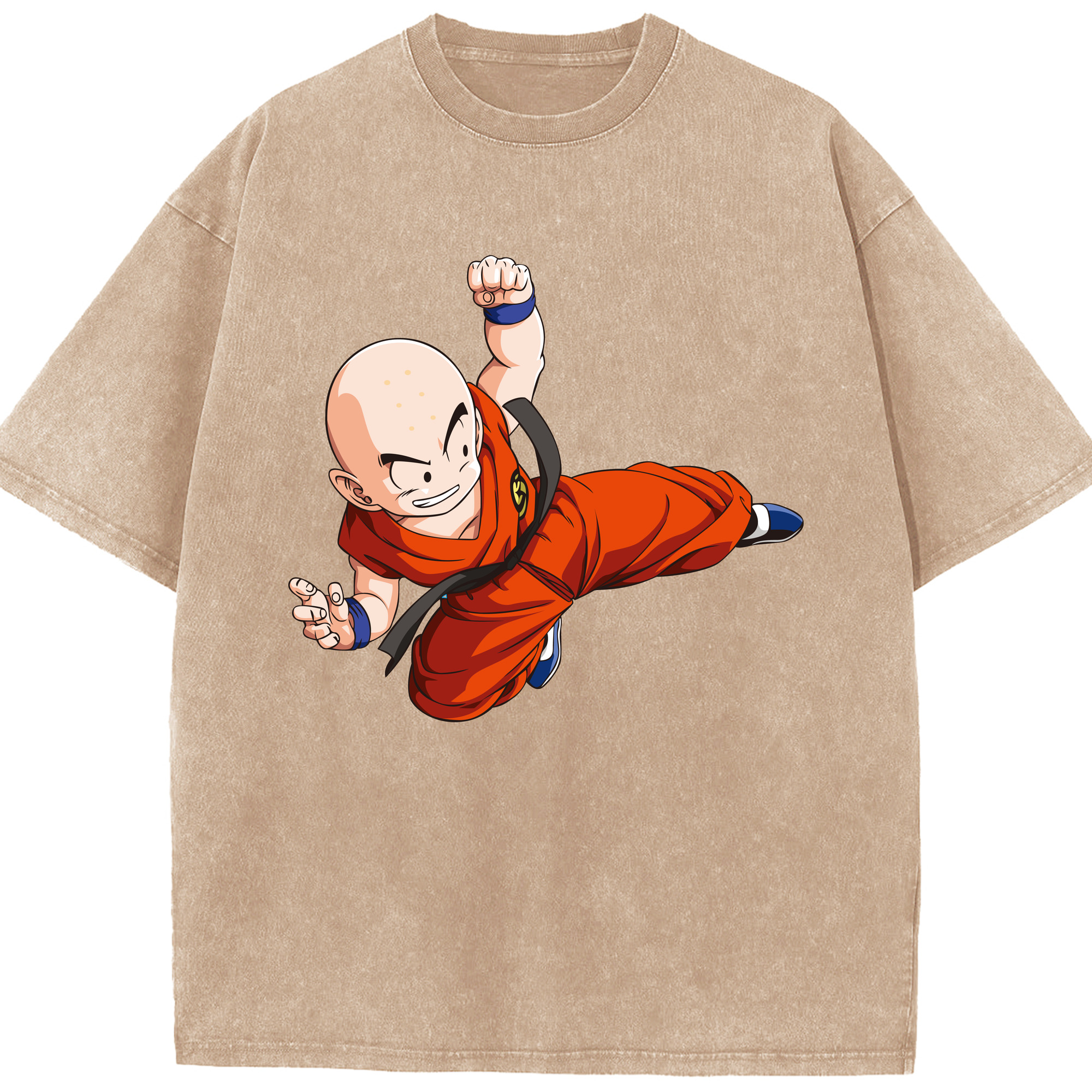 （画像用） ドラゴンボール クリリン DRAGON BALL krillin 綿100% ヴィンテージ風 半袖Tシャツ（フロントプリント）