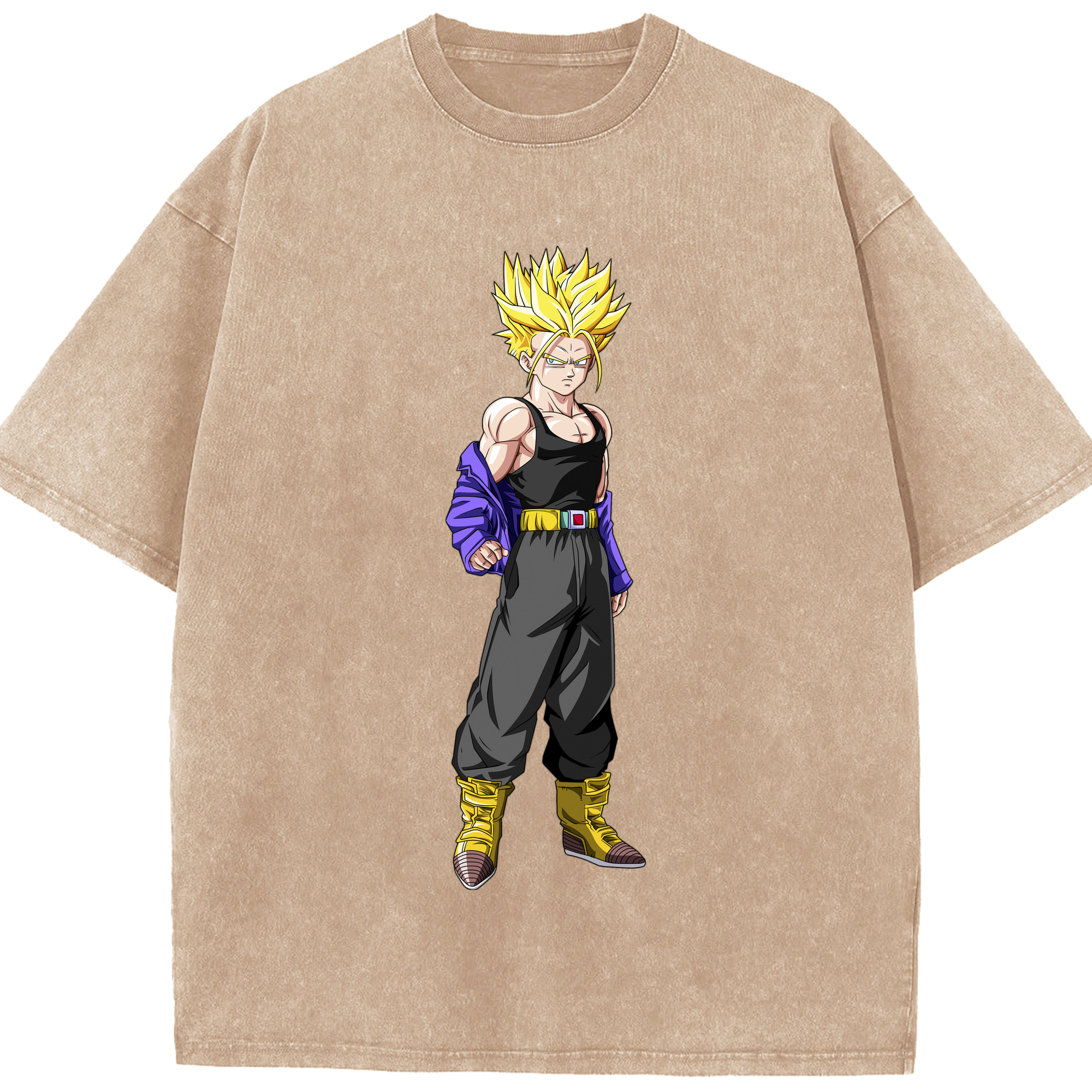 （画像用） ドラゴンボール トランクス（Torankusu）DRAGON BALL Trunks 綿100% ヴィンテージ風 半袖Tシャツ（フロントプリント）