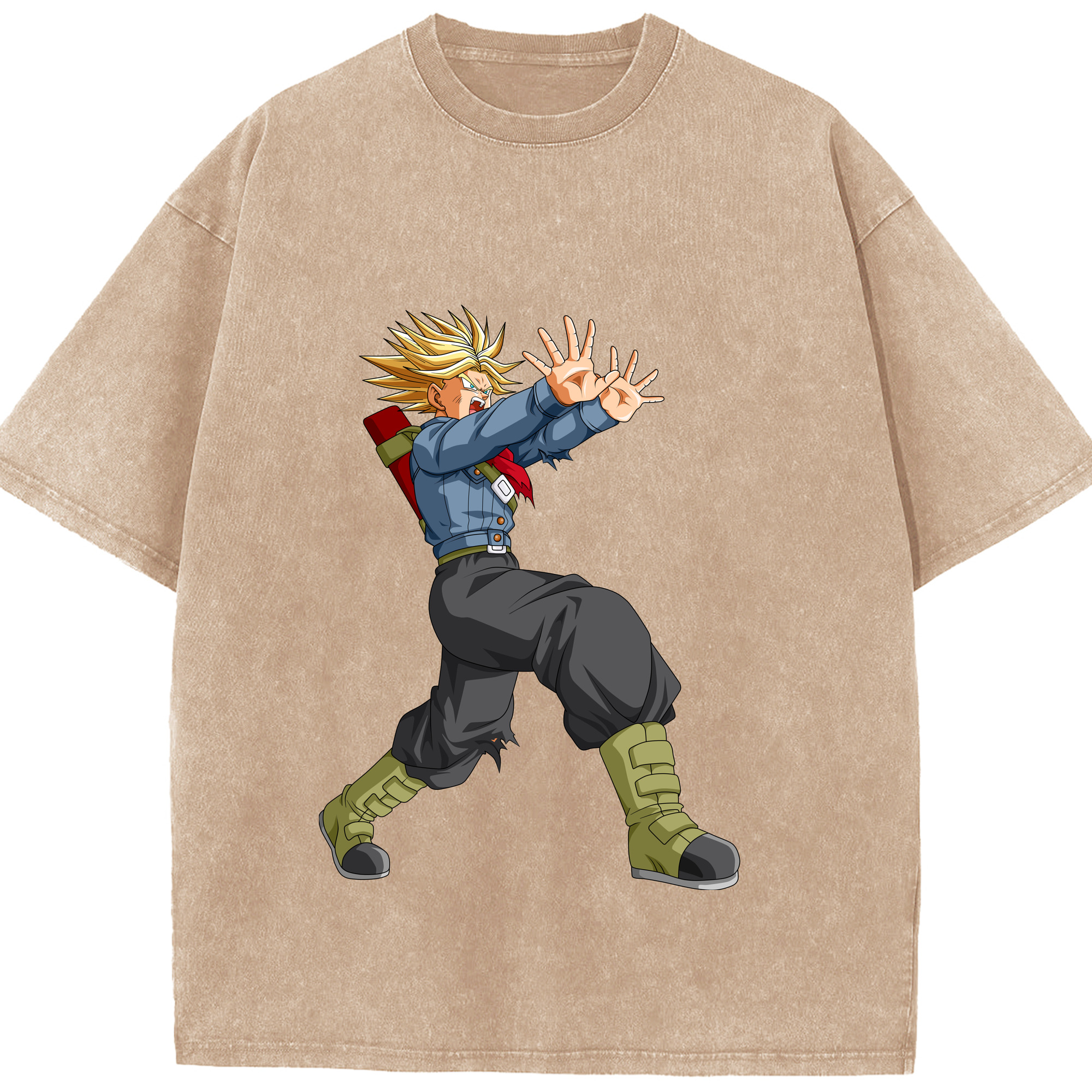 （画像用） ドラゴンボール トランクス（Torankusu）DRAGON BALL Trunks 綿100% ヴィンテージ風 半袖Tシャツ（フロントプリント）