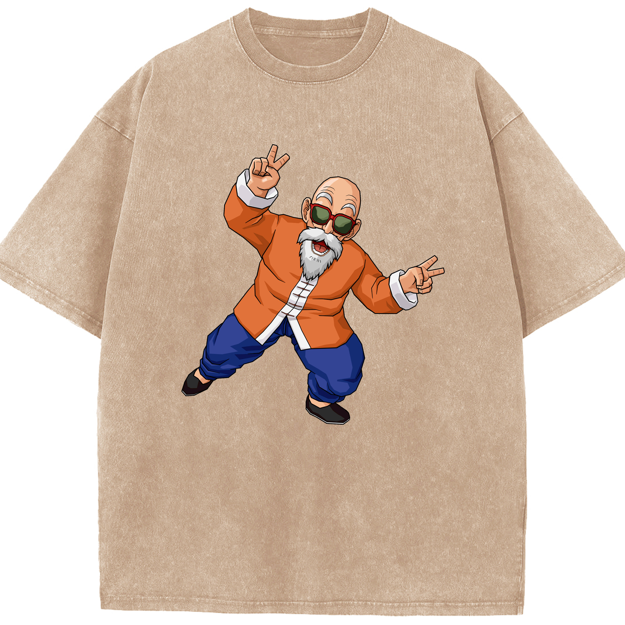 （画像用） ドラゴンボール 亀仙人（かめせんにん） DRAGON BALL Master Roshi Kame Sennin 綿100% ヴィンテージ風 半袖Tシャツ（フロントプリント）