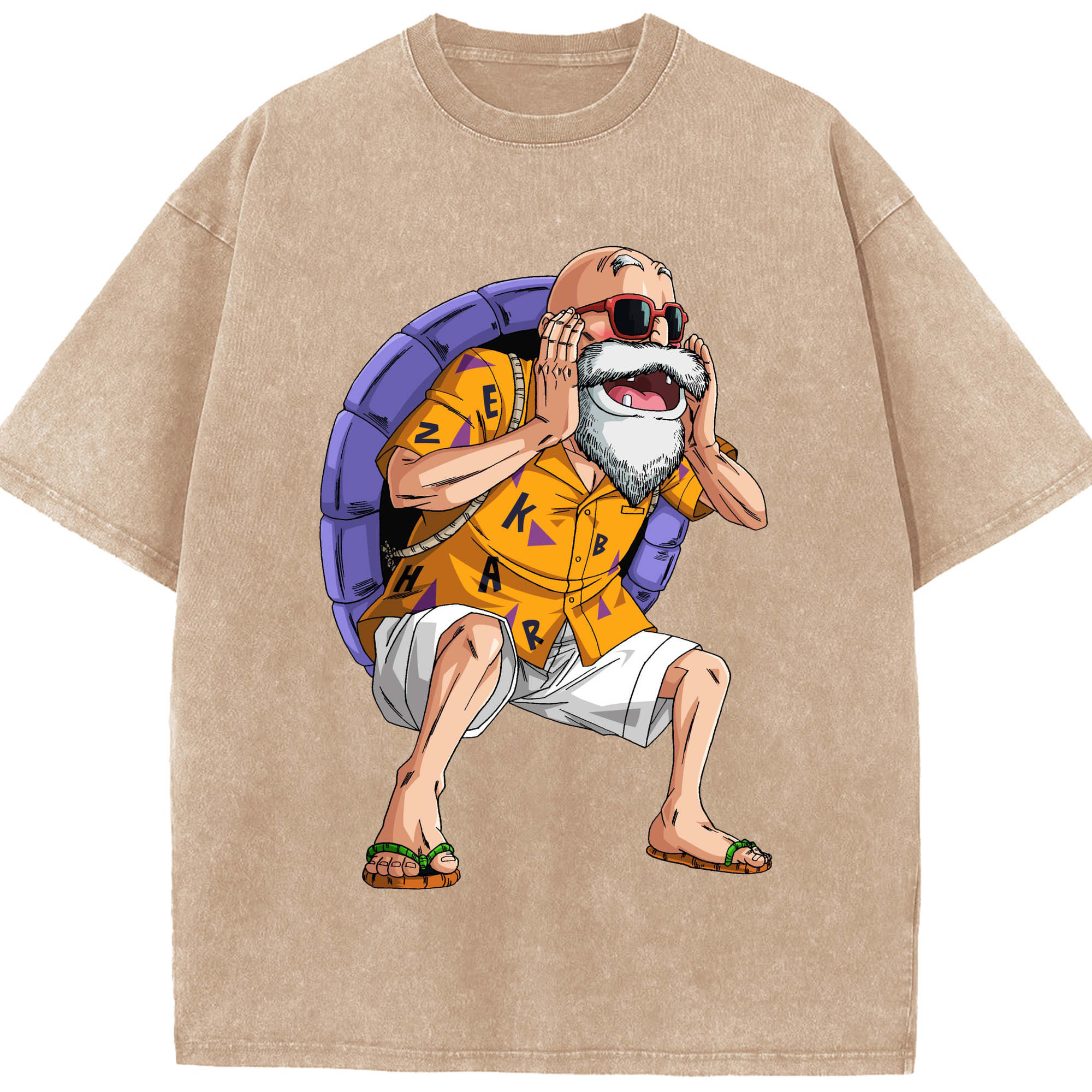 （画像用） ドラゴンボール 亀仙人（かめせんにん） DRAGON BALL Master Roshi Kame Sennin 綿100% ヴィンテージ風 半袖Tシャツ（フロントプリント）