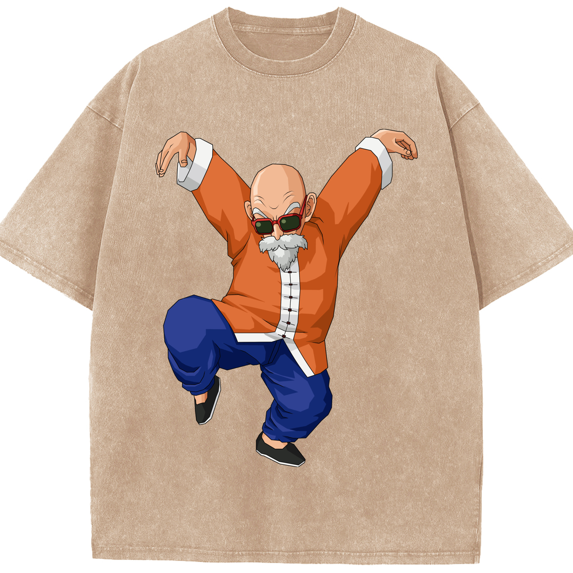（画像用） ドラゴンボール 亀仙人（かめせんにん） DRAGON BALL Master Roshi Kame Sennin 綿100% ヴィンテージ風 半袖Tシャツ（フロントプリント）