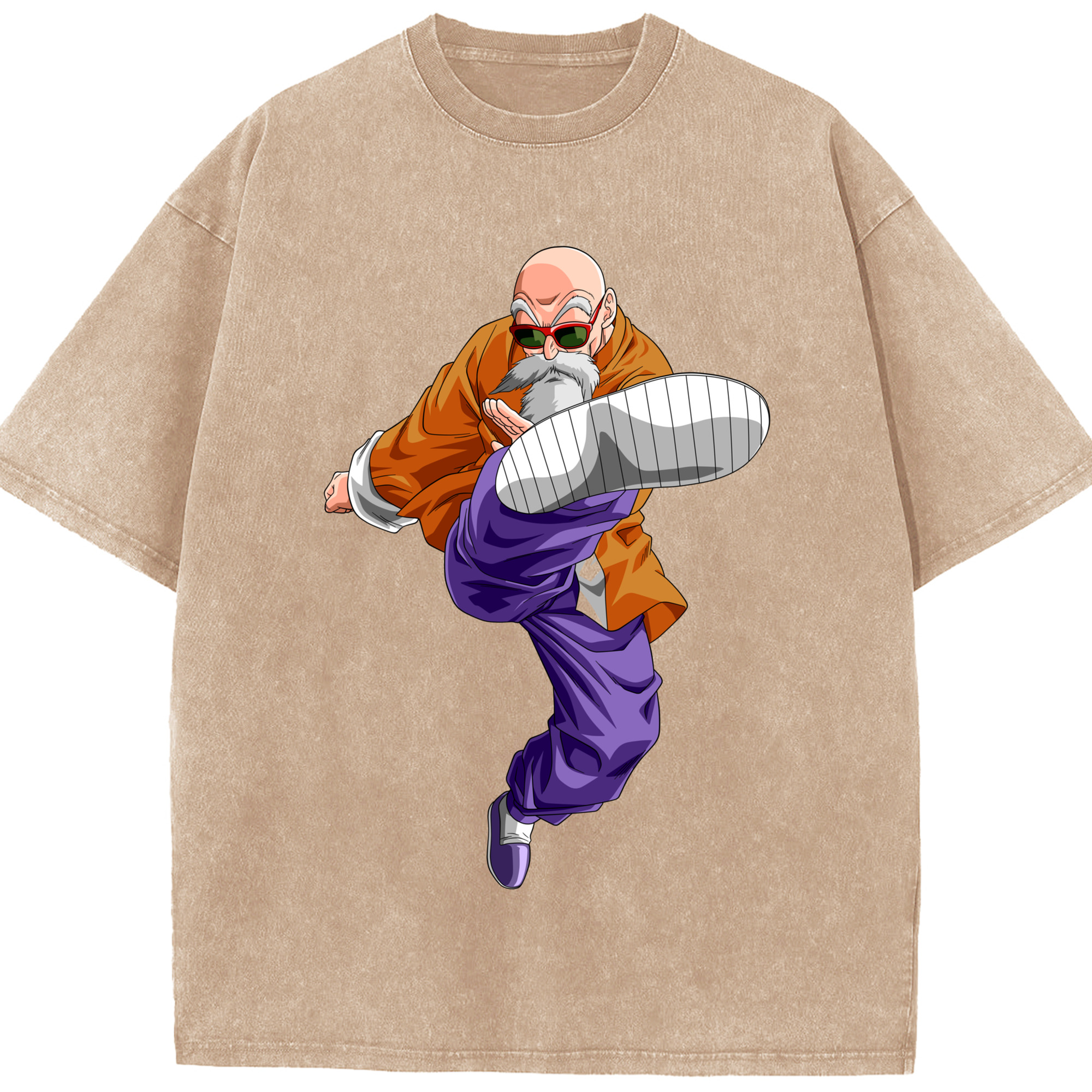 （画像用） ドラゴンボール 亀仙人（かめせんにん） DRAGON BALL Master Roshi Kame Sennin 綿100% ヴィンテージ風 半袖Tシャツ（フロントプリント）