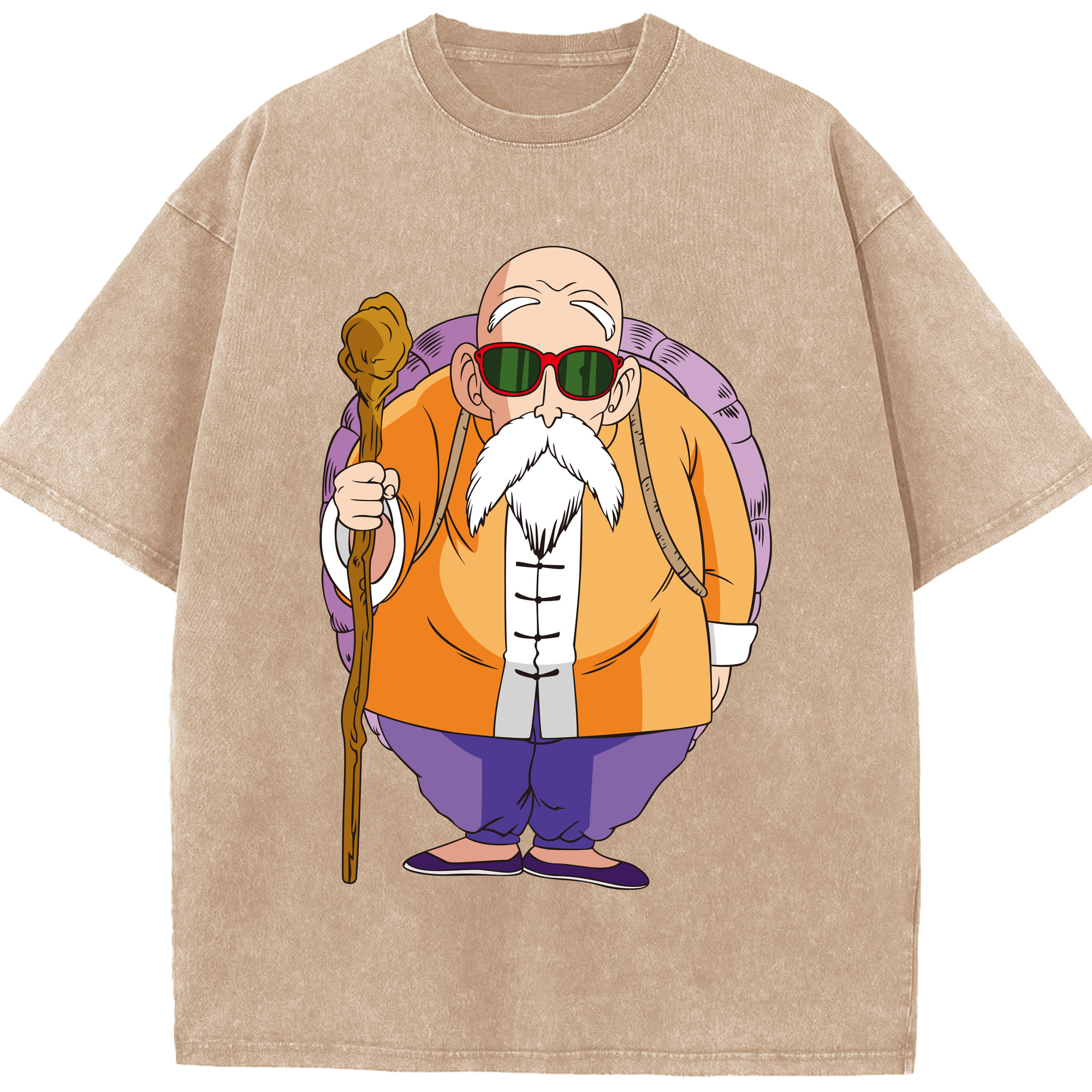 （画像用） ドラゴンボール 亀仙人（かめせんにん） DRAGON BALL Master Roshi Kame Sennin 綿100% ヴィンテージ風 半袖Tシャツ（フロントプリント）