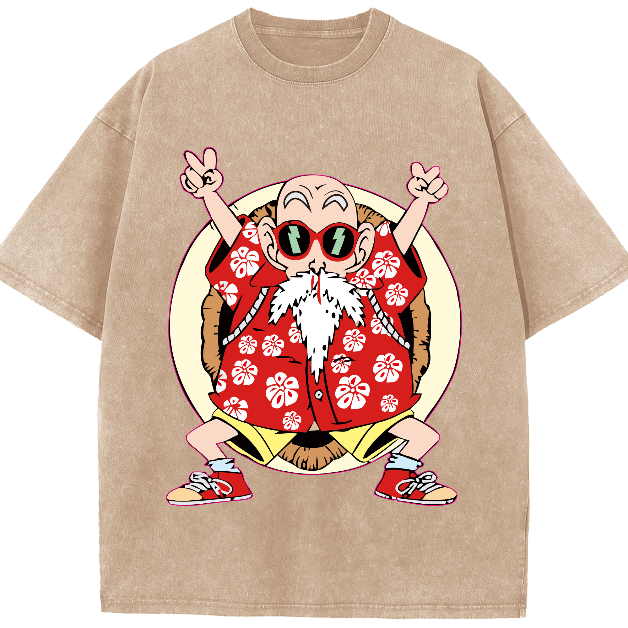 （画像用） ドラゴンボール 亀仙人（かめせんにん） DRAGON BALL Master Roshi Kame Sennin 綿100% ヴィンテージ風 半袖Tシャツ（フロントプリント）