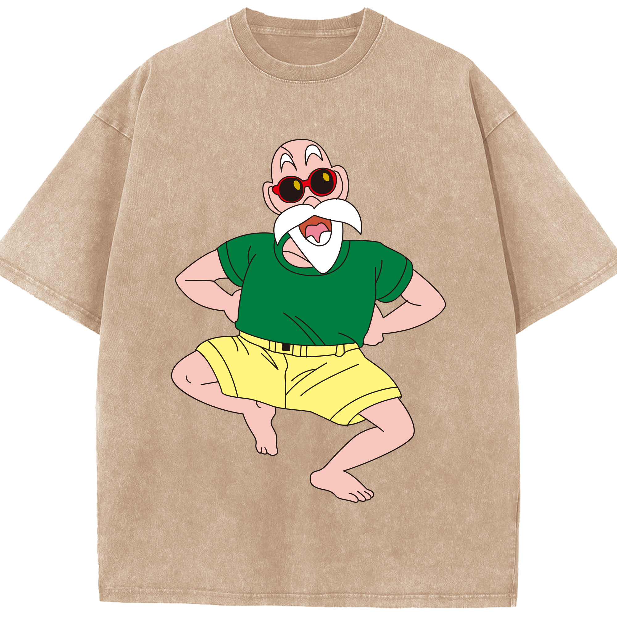 （画像用） ドラゴンボール 亀仙人（かめせんにん） DRAGON BALL Master Roshi Kame Sennin 綿100% ヴィンテージ風 半袖Tシャツ（フロントプリント）
