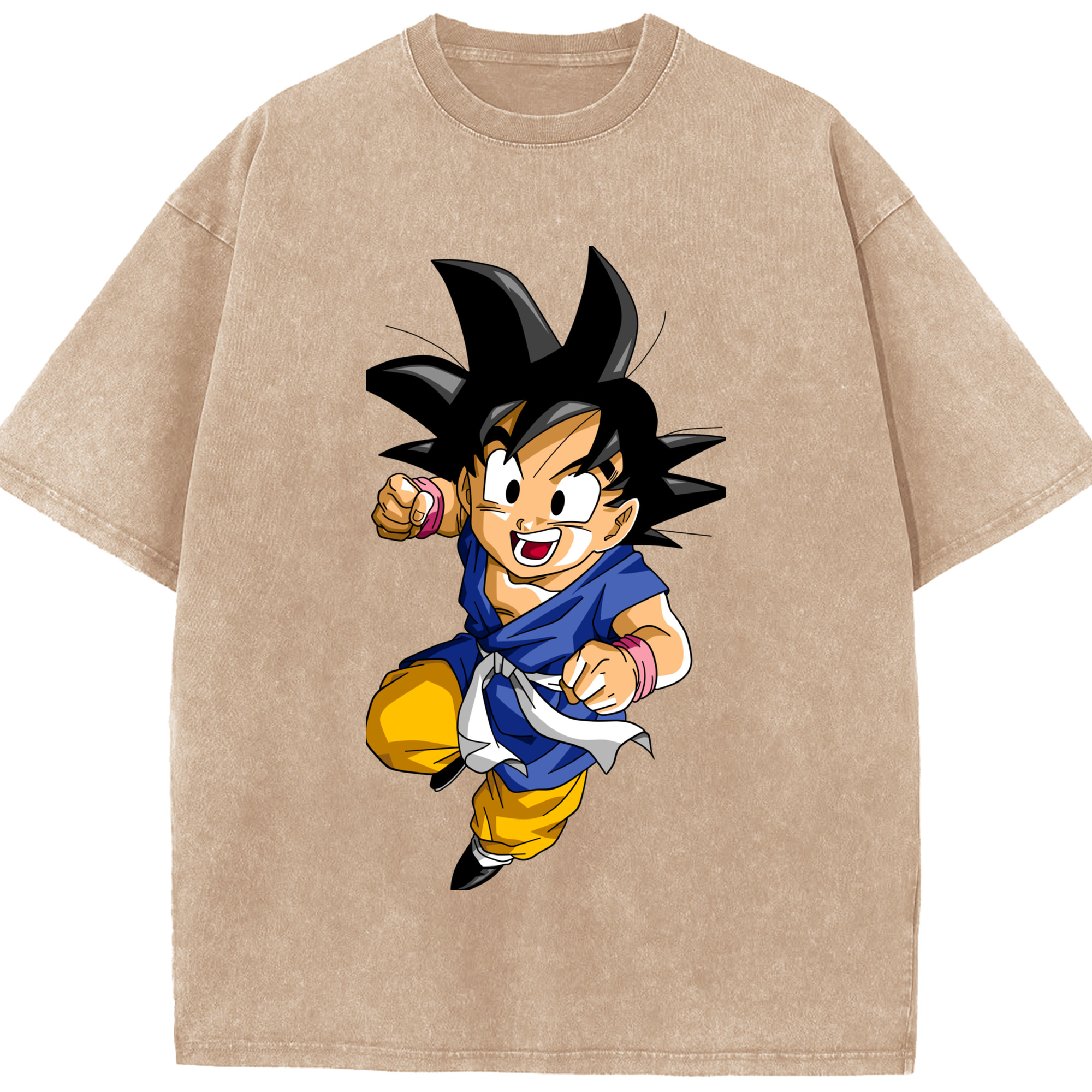 （画像用） ドラゴンボール 孫悟天 そん ごてん DRAGON BALL Son Goten 綿100% ヴィンテージ風 半袖Tシャツ（フロントプリント）