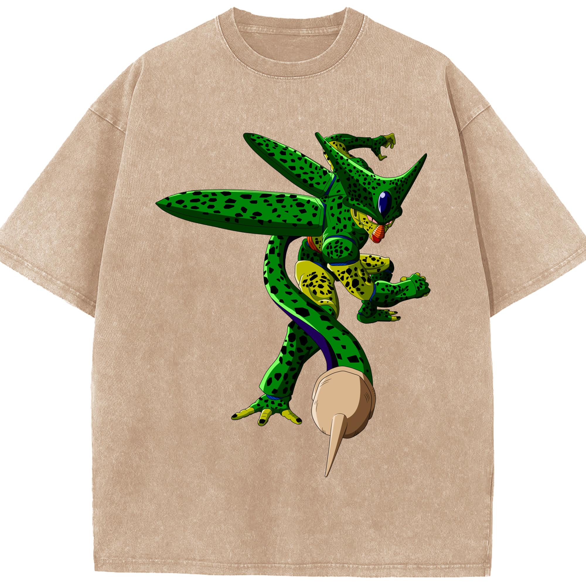 （画像用） ドラゴンボール セル DRAGON BALL Cell 綿100% ヴィンテージ風 半袖Tシャツ（フロントプリント）