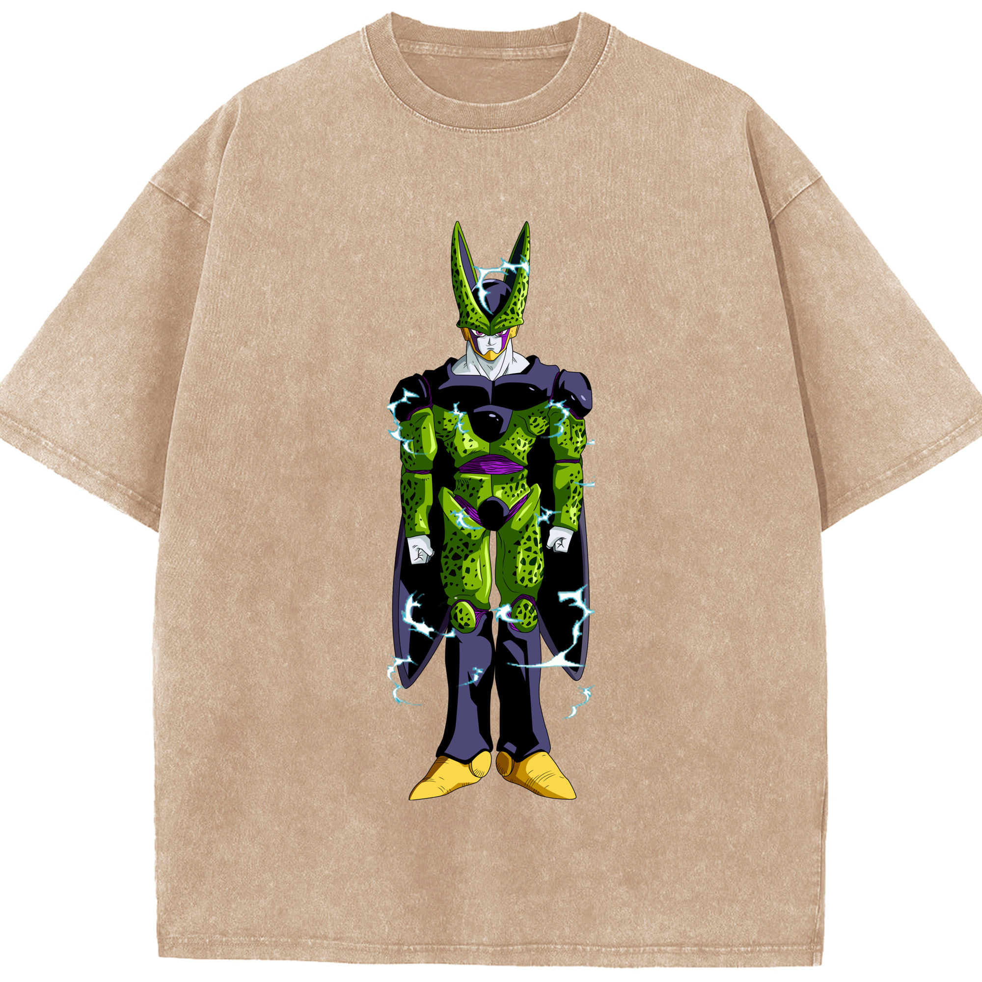 （画像用） ドラゴンボール セル DRAGON BALL Cell 綿100% ヴィンテージ風 半袖Tシャツ（フロントプリント）