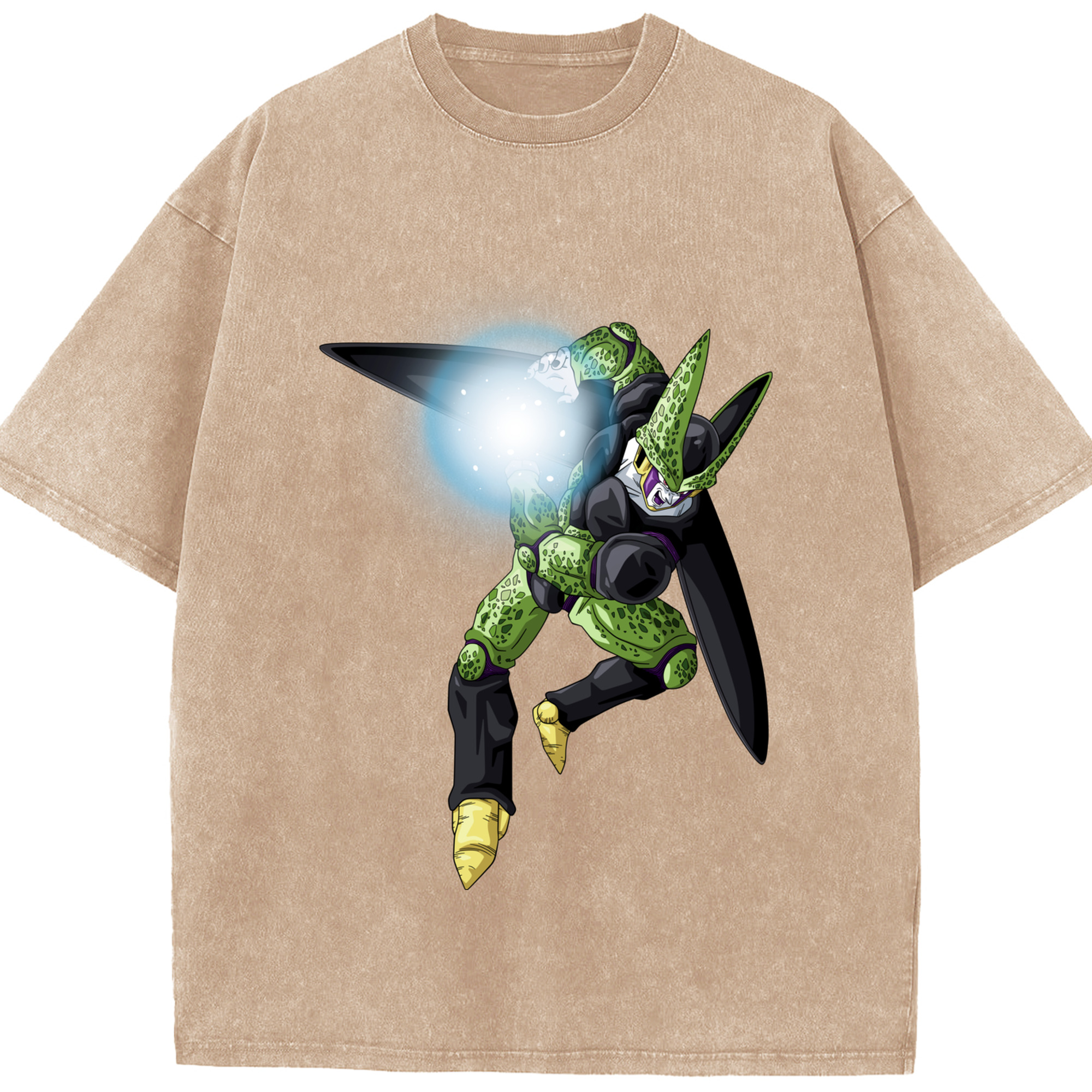 （画像用） ドラゴンボール セル DRAGON BALL Cell 綿100% ヴィンテージ風 半袖Tシャツ（フロントプリント）