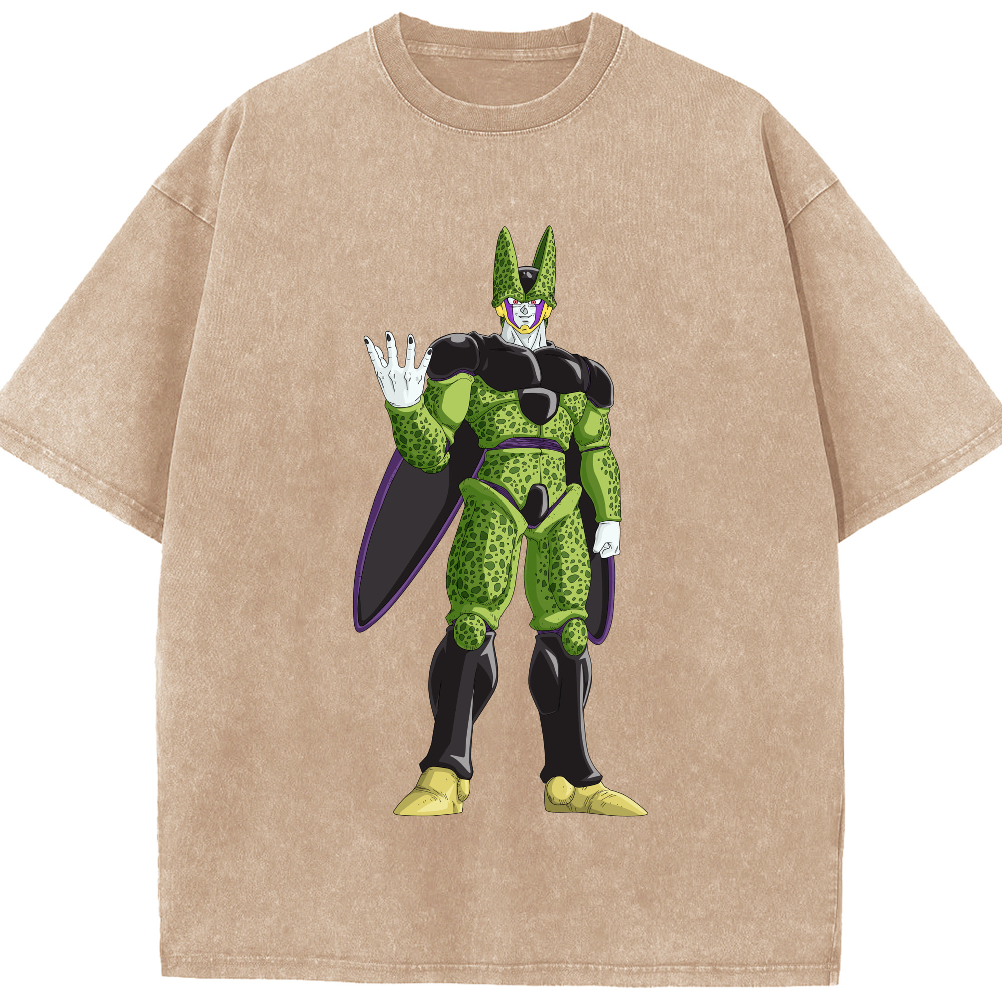（画像用） ドラゴンボール セル DRAGON BALL Cell 綿100% ヴィンテージ風 半袖Tシャツ（フロントプリント）