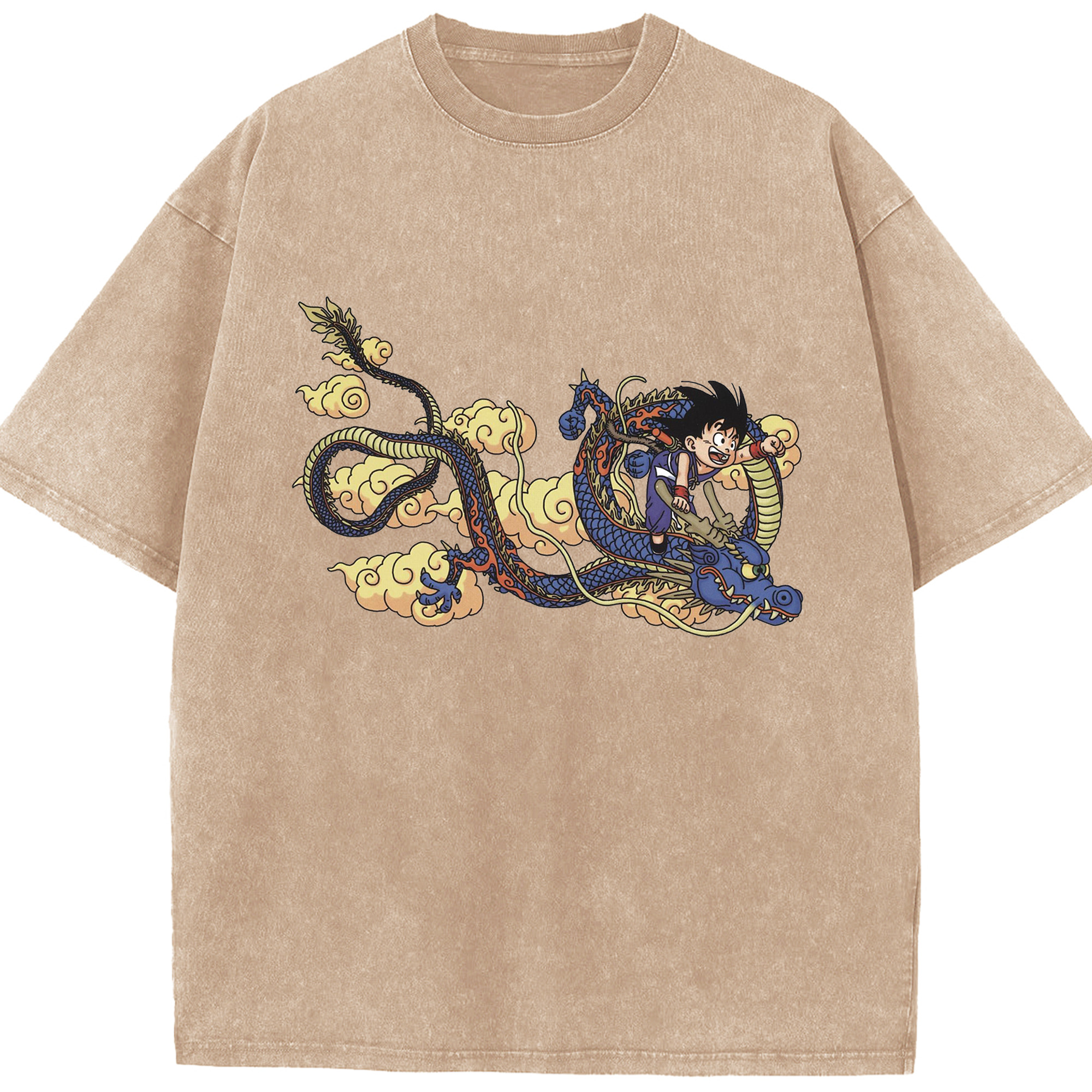 （画像用） ドラゴンボール 神龍 シェンロン DRAGON BALL Shenron 綿100% ヴィンテージ風 半袖Tシャツ（フロントプリント）