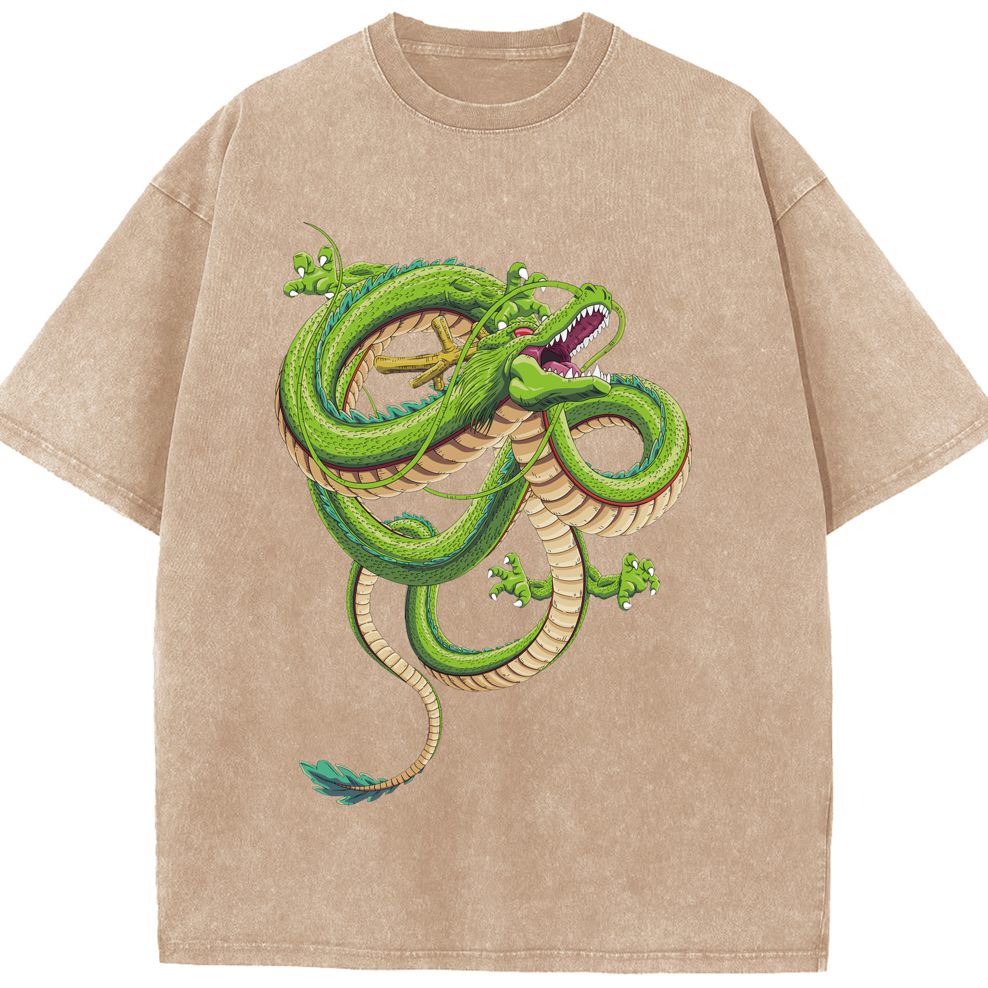 （画像用） ドラゴンボール 神龍 シェンロン DRAGON BALL Shenron 綿100% ヴィンテージ風 半袖Tシャツ（フロントプリント）