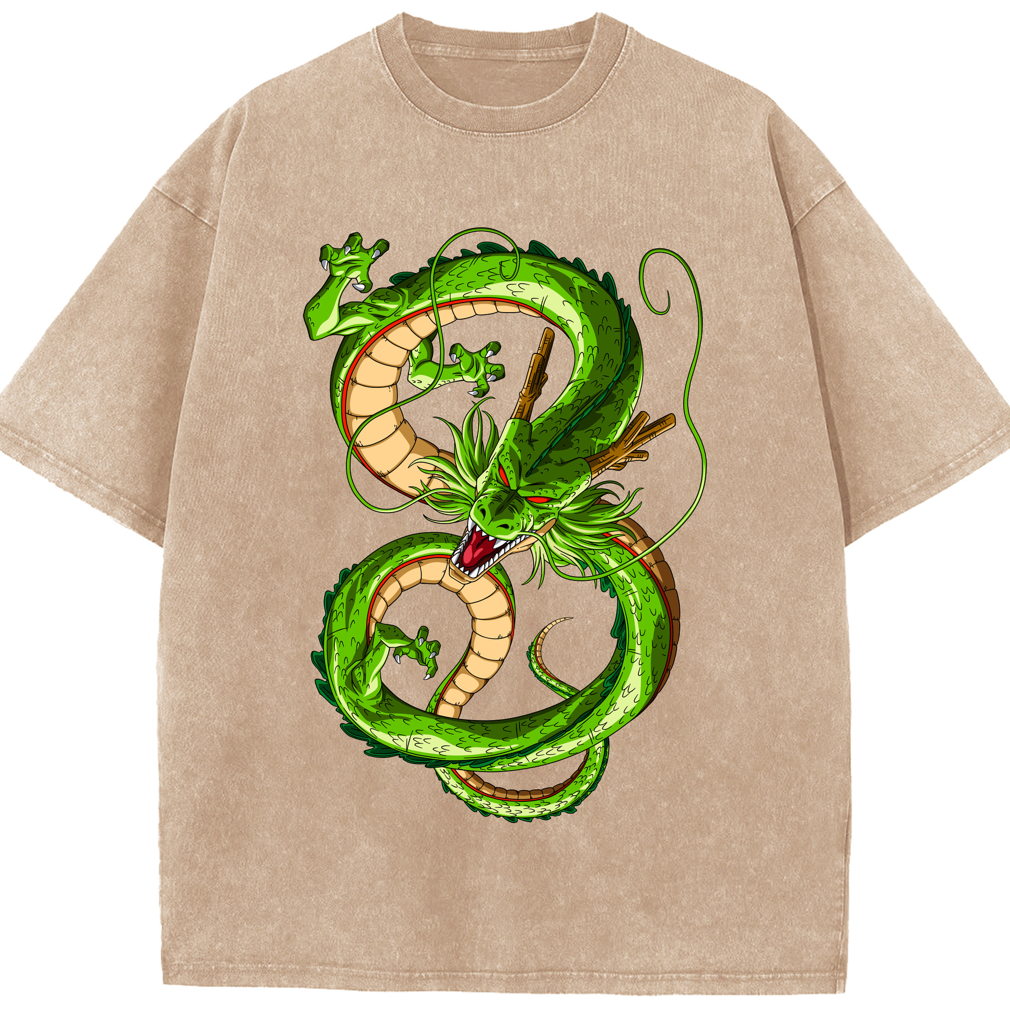 （画像用） ドラゴンボール 神龍 シェンロン DRAGON BALL Shenron 綿100% ヴィンテージ風 半袖Tシャツ（フロントプリント）