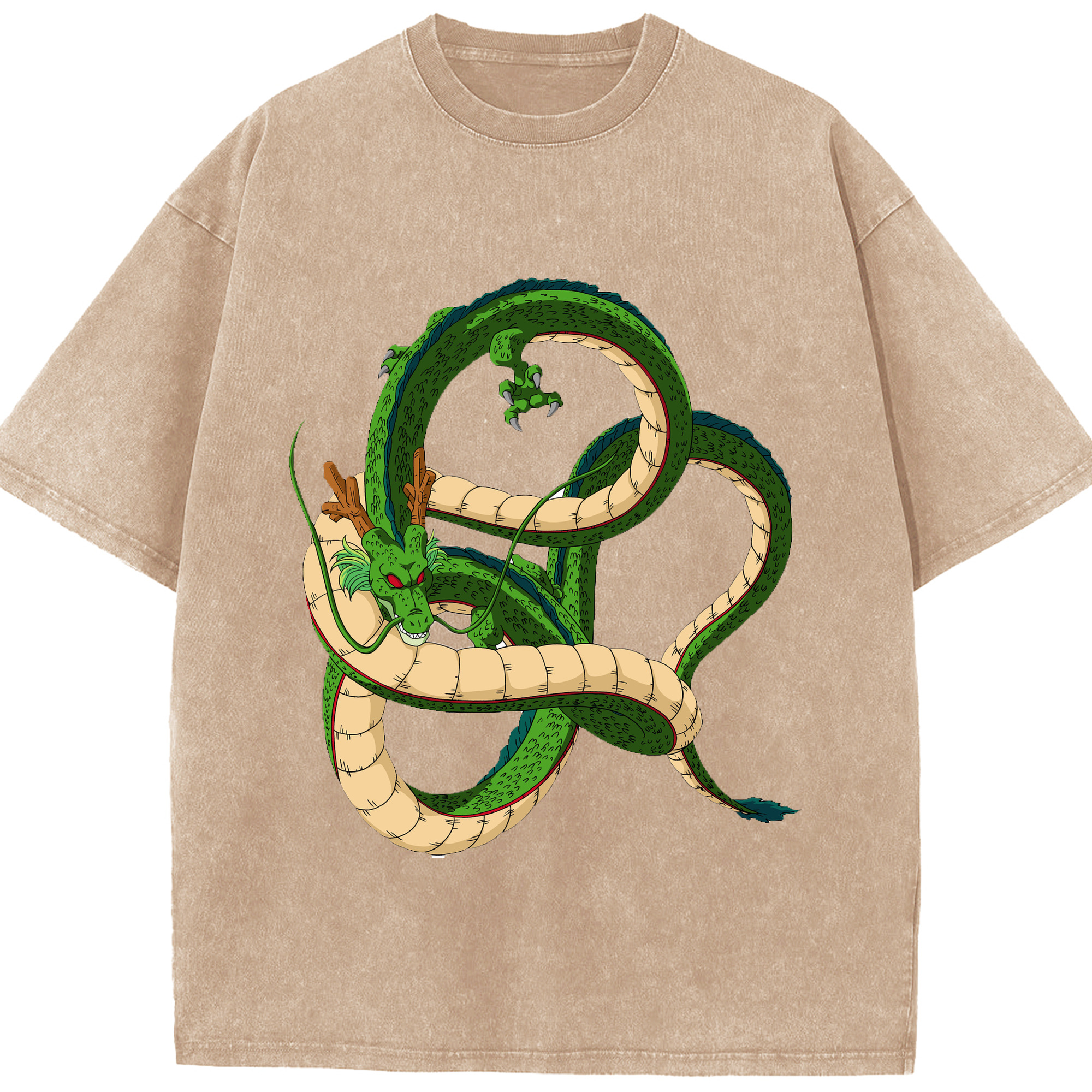 （画像用） ドラゴンボール 神龍 シェンロン DRAGON BALL Shenron 綿100% ヴィンテージ風 半袖Tシャツ（フロントプリント）