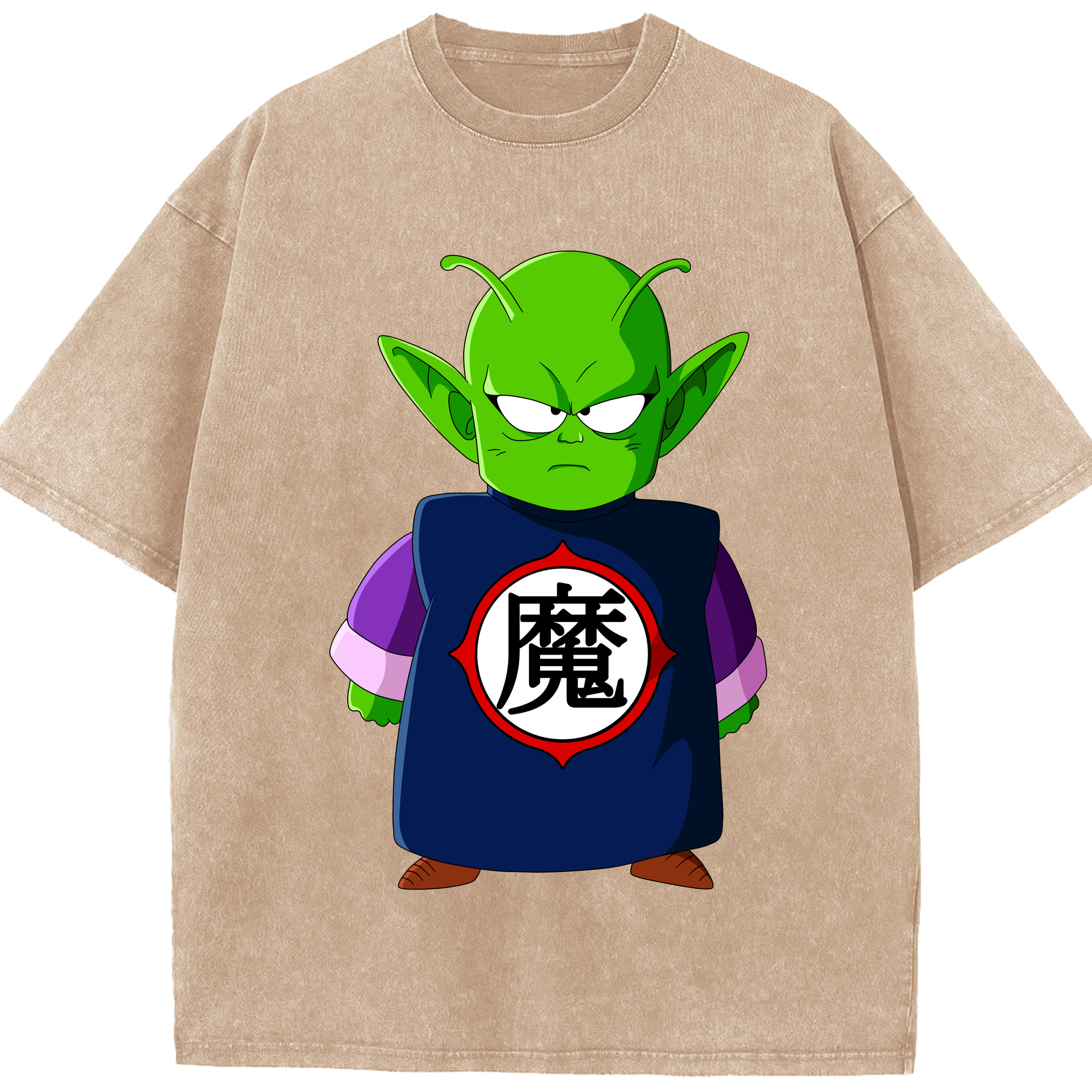 （画像用） ドラゴンボール ピッコロ DRAGON BALL Piccolo 綿100% ヴィンテージ風 半袖Tシャツ（フロントプリント）