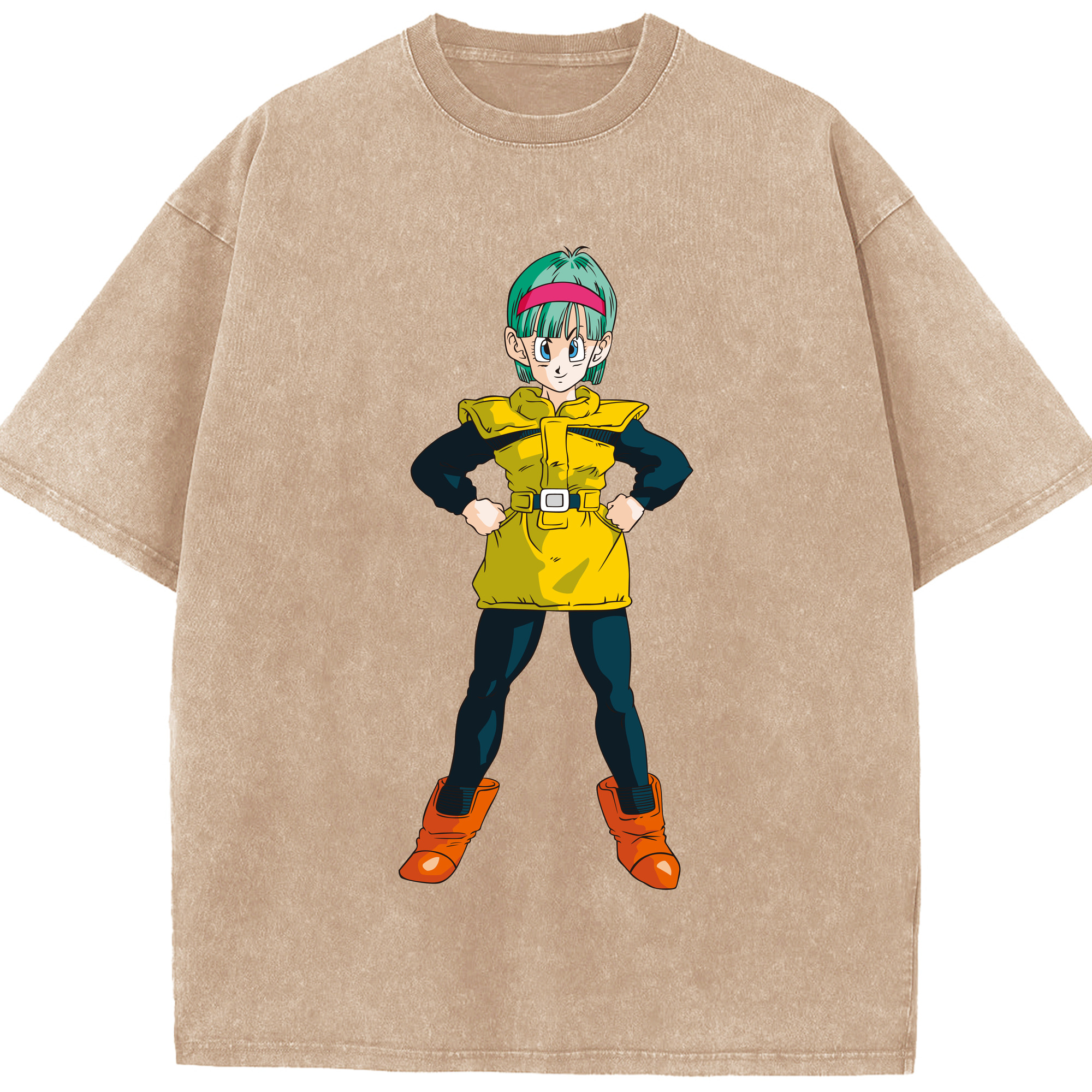 （画像用） ドラゴンボール ブルマ DRAGON BALL Bulma 綿100% ヴィンテージ風 半袖Tシャツ（フロントプリント）