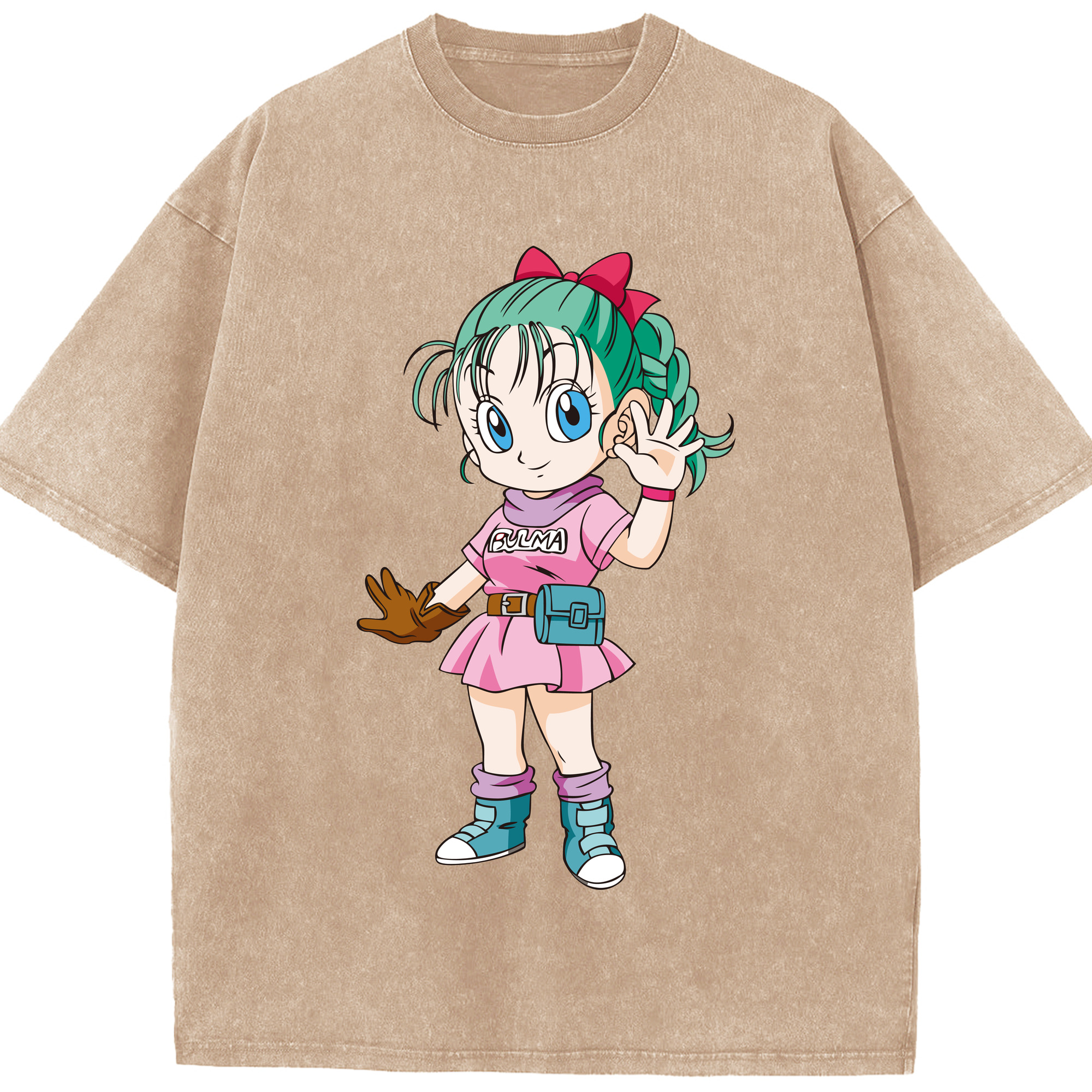 （画像用） ドラゴンボール ブルマ DRAGON BALL Bulma 綿100% ヴィンテージ風 半袖Tシャツ（フロントプリント）