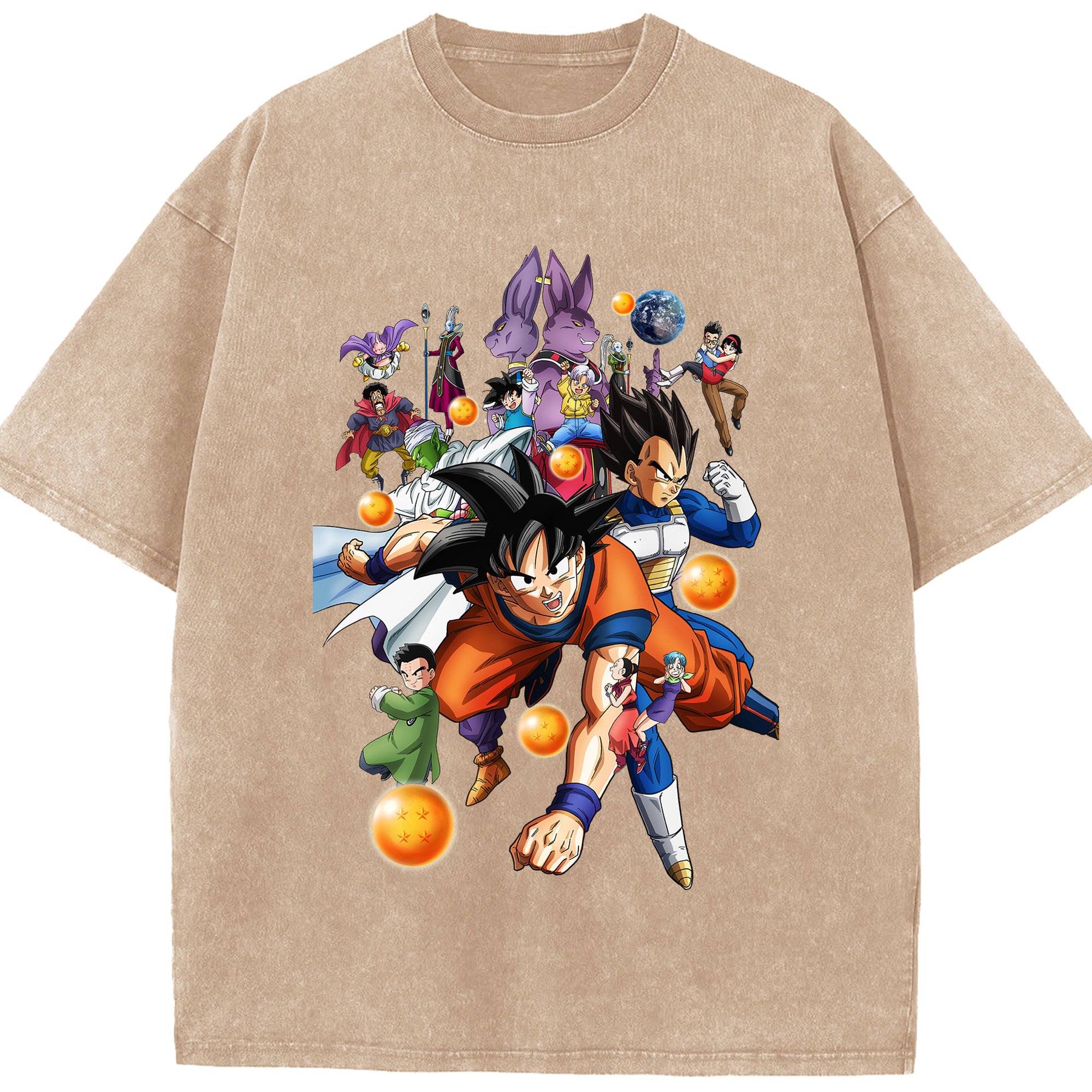 （画像用） ドラゴンボール DRAGON BALL 綿100% ヴィンテージ風 半袖Tシャツ（フロントプリント）