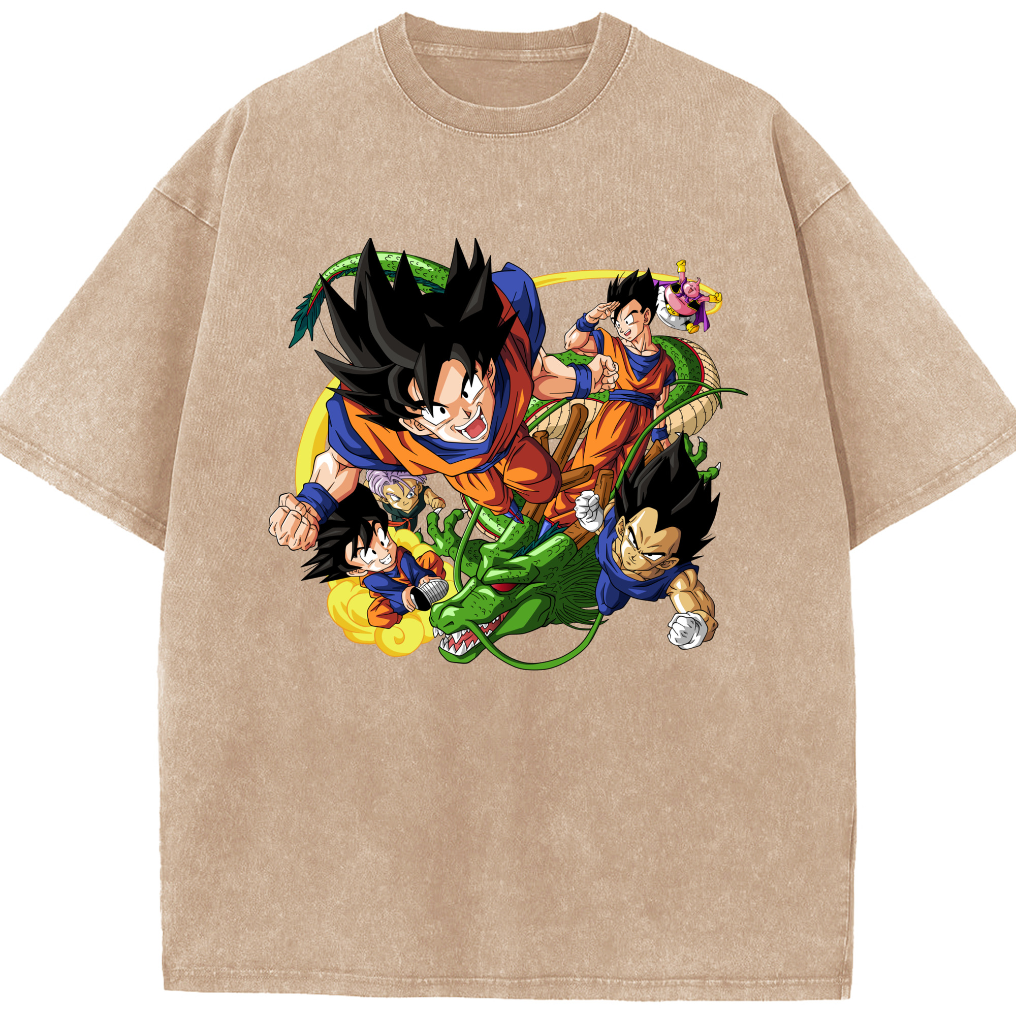 （画像用） ドラゴンボール DRAGON BALL 綿100% ヴィンテージ風 半袖Tシャツ（フロントプリント）