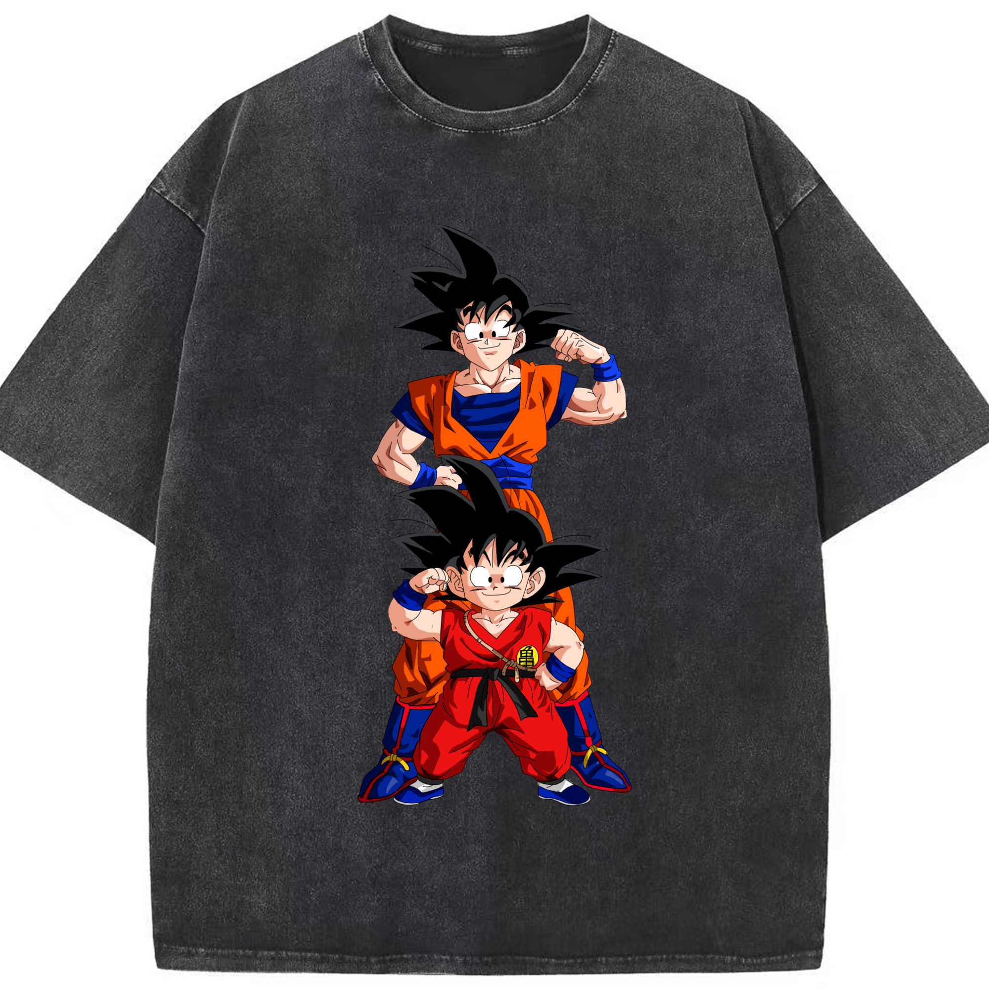 （画像用） ドラゴンボール 孫悟空（そん ごくう）Son Goku カカロット DRAGON BALL Kakarotto 綿100% ヴィンテージ風 半袖Tシャツ（フロントプリント）