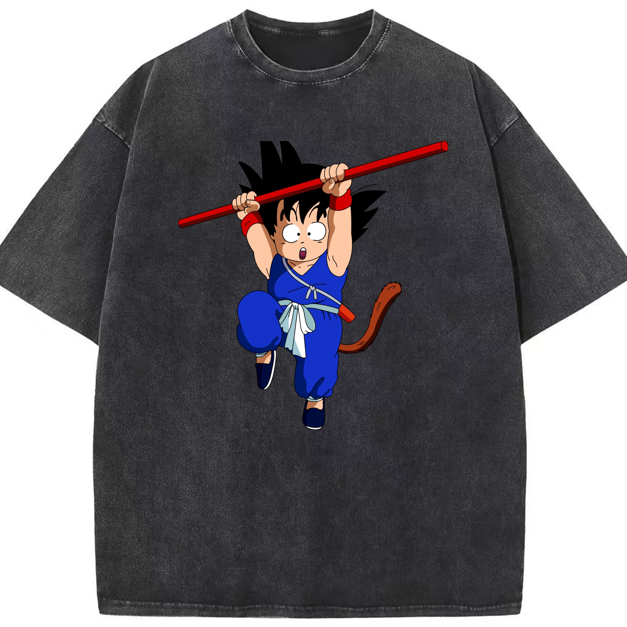 （画像用） ドラゴンボール 孫悟空（そん ごくう）Son Goku カカロット DRAGON BALL Kakarotto 綿100% ヴィンテージ風 半袖Tシャツ（フロントプリント）