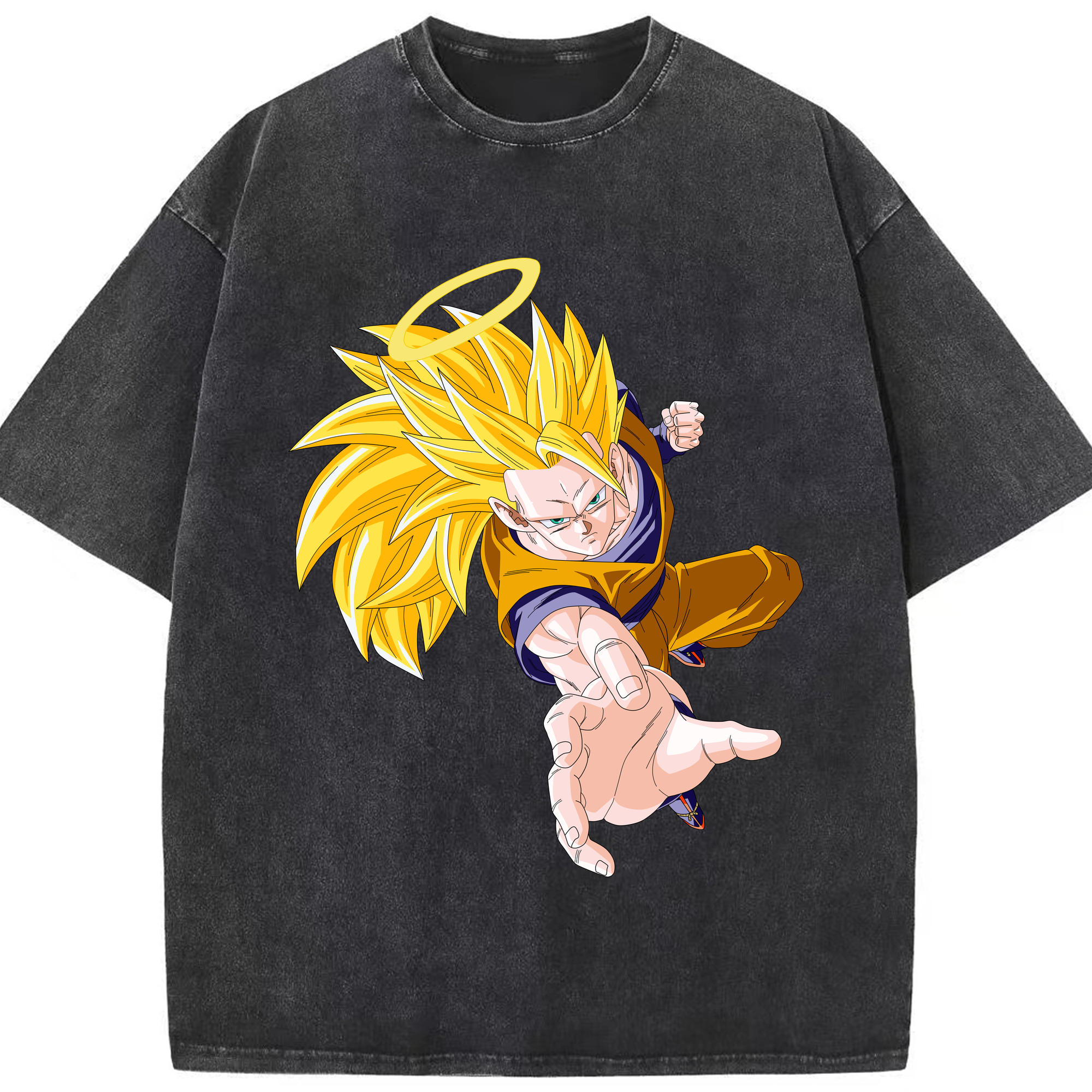 （画像用） ドラゴンボール 孫悟空（そん ごくう）Son Goku カカロット DRAGON BALL Kakarotto 綿100% ヴィンテージ風 半袖Tシャツ（フロントプリント）