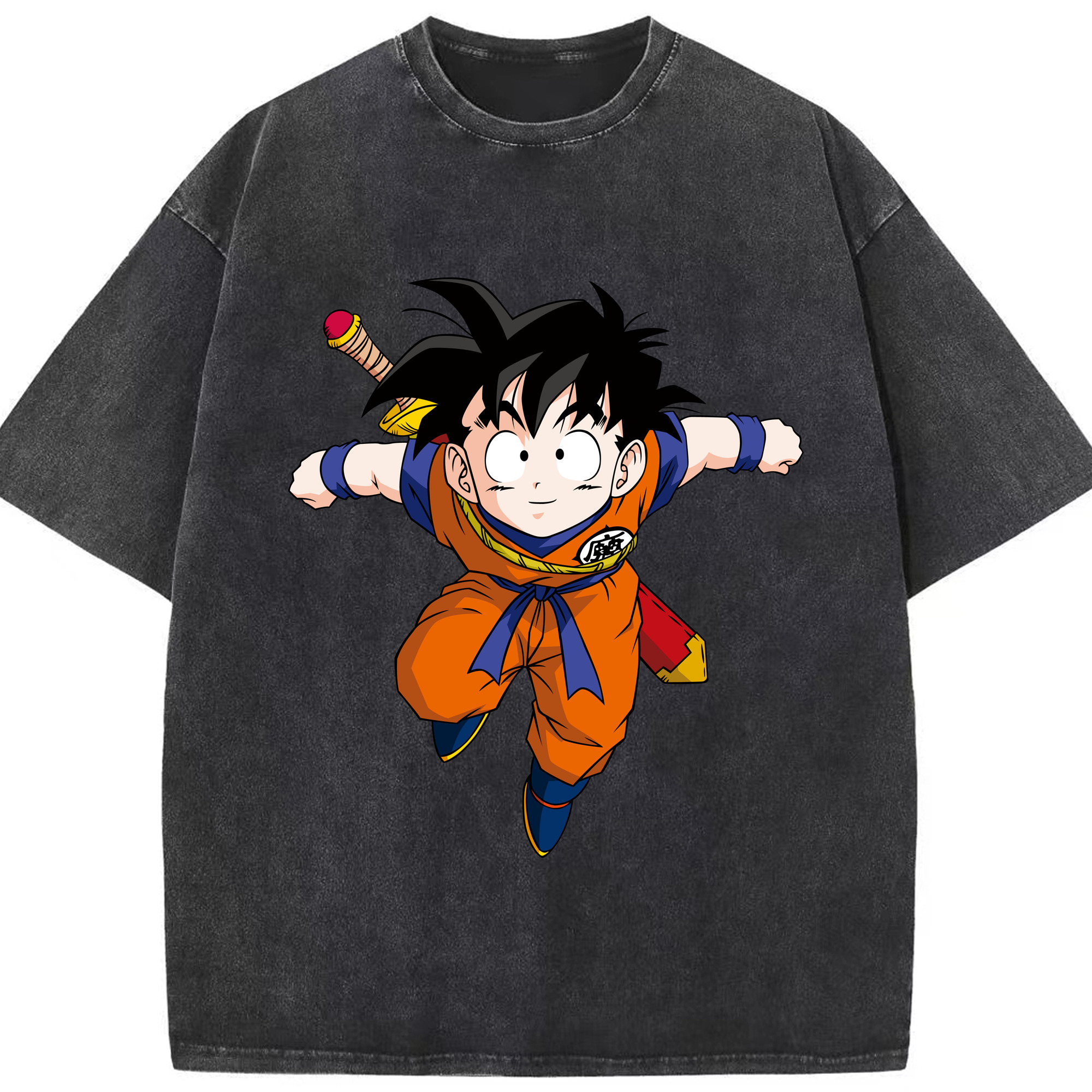 （画像用） ドラゴンボール 孫悟空（そん ごくう）Son Goku カカロット DRAGON BALL Kakarotto 綿100% ヴィンテージ風 半袖Tシャツ（フロントプリント）