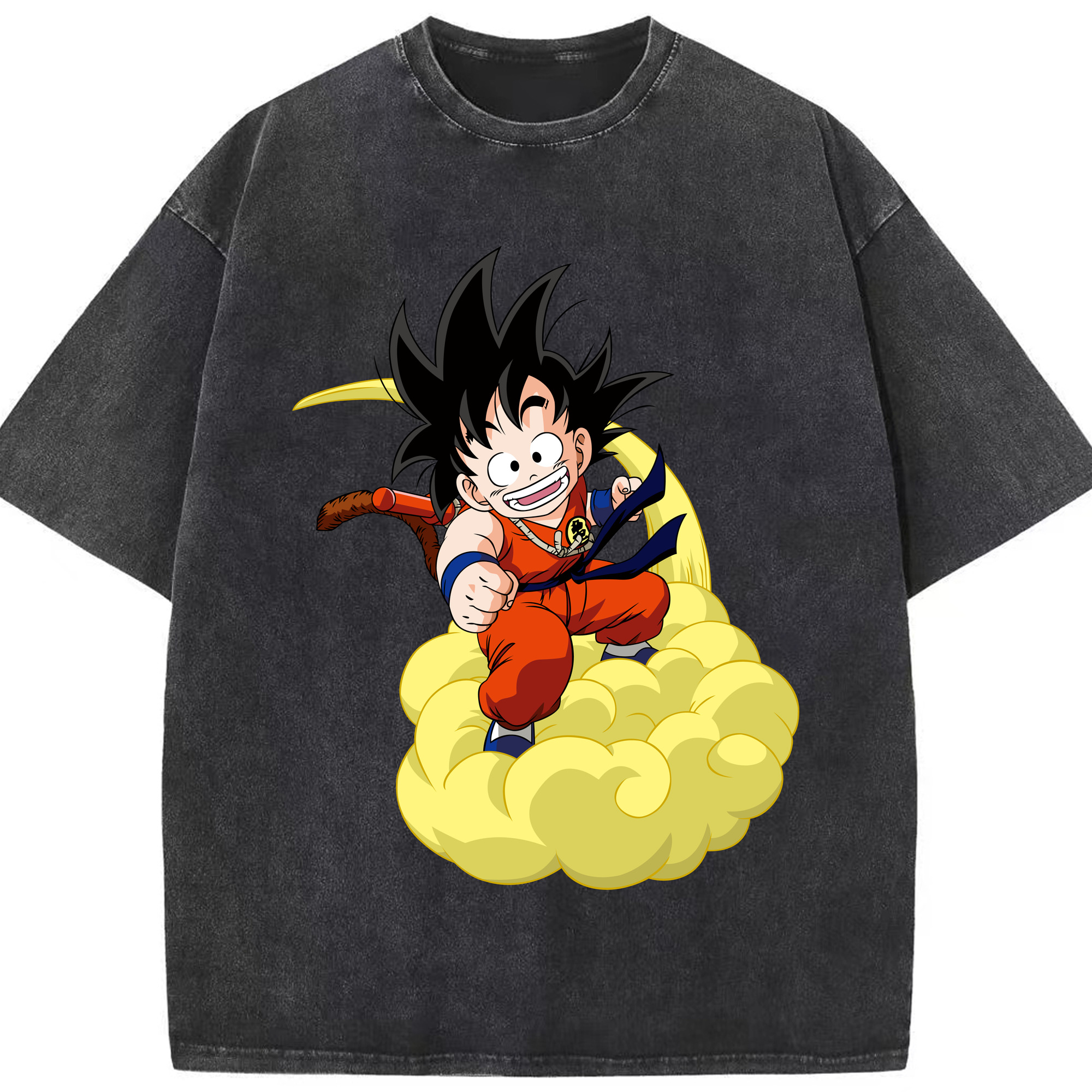 （画像用） ドラゴンボール 孫悟空（そん ごくう）Son Goku カカロット DRAGON BALL Kakarotto 綿100% ヴィンテージ風 半袖Tシャツ（フロントプリント）