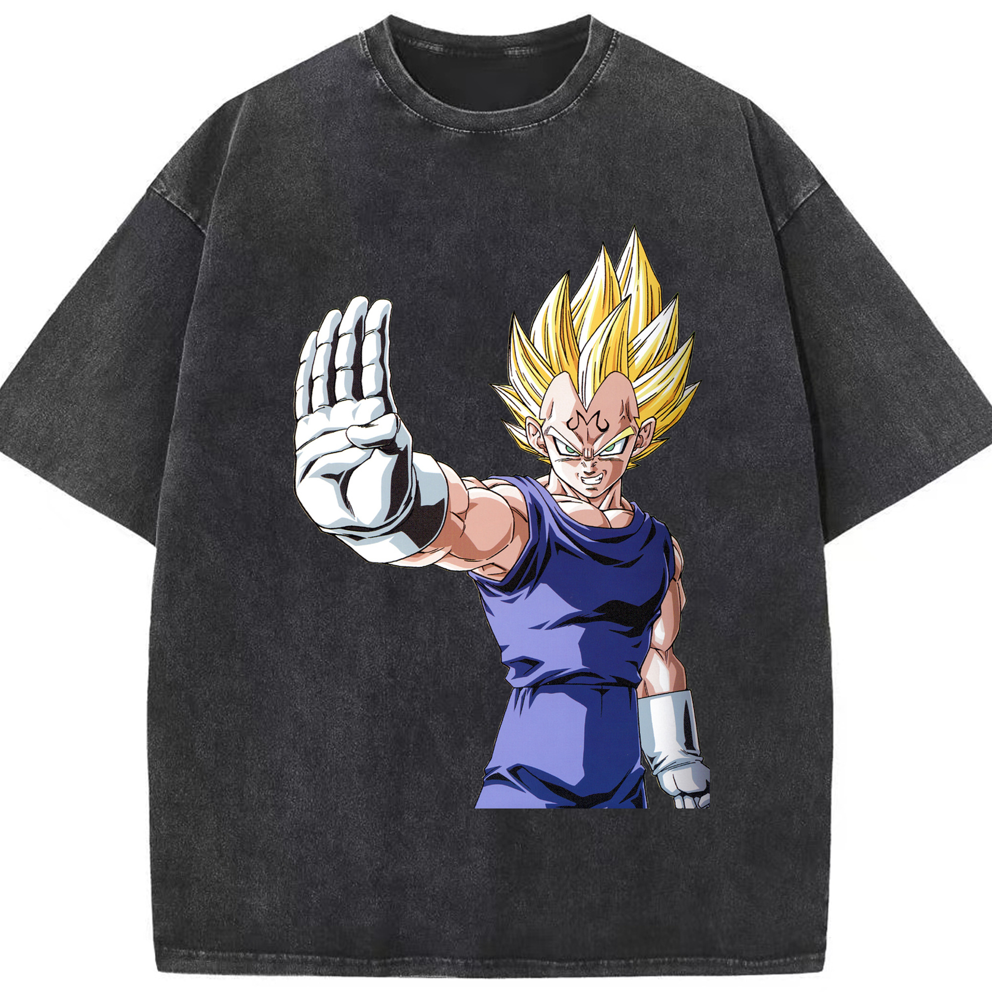 （画像用） ドラゴンボール ベジータ四世（Bejīta Yonsei）DRAGON BALL Vegeta IV 綿100% ヴィンテージ風 半袖Tシャツ（フロントプリント）