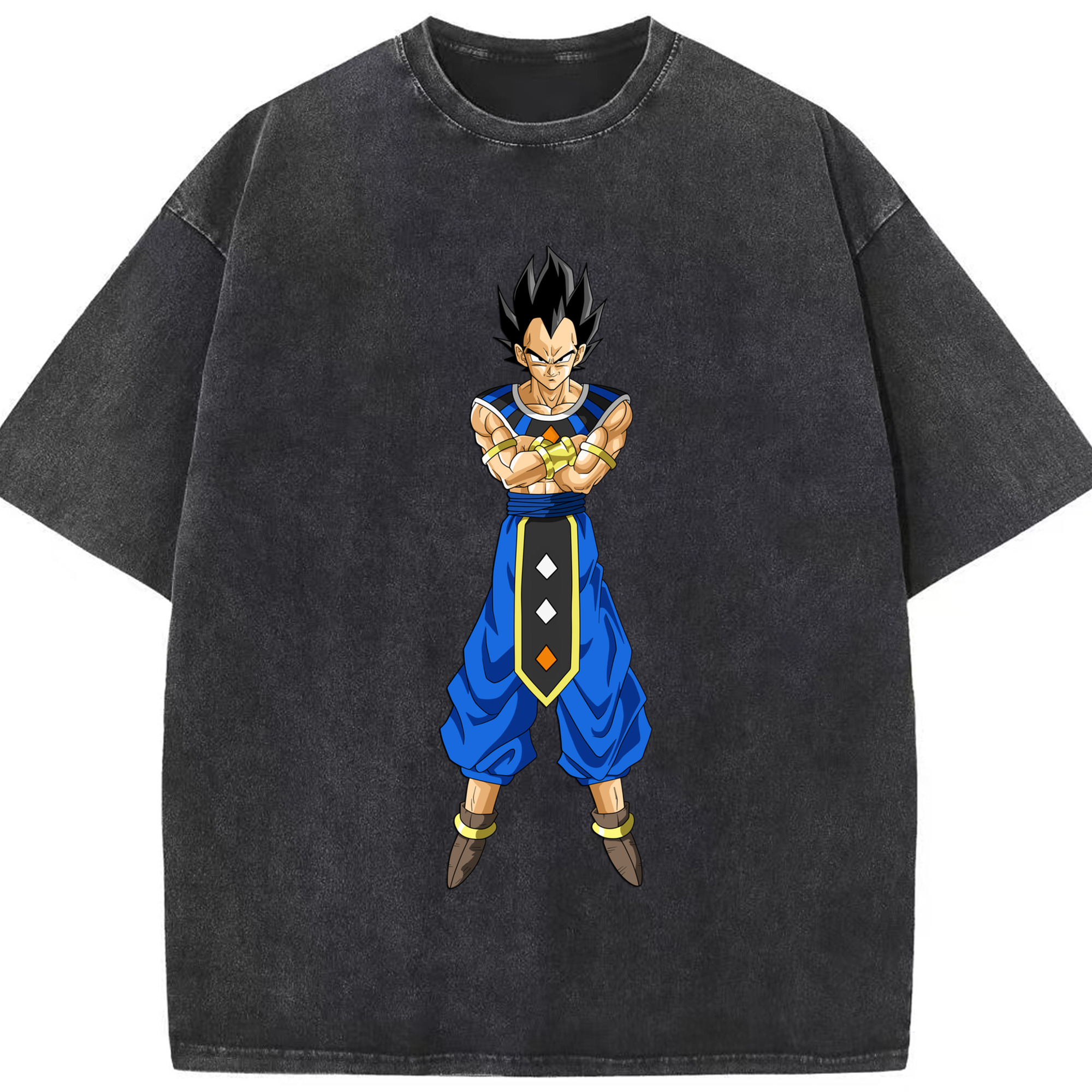 （画像用） ドラゴンボール ベジータ四世（Bejīta Yonsei）DRAGON BALL Vegeta IV 綿100% ヴィンテージ風 半袖Tシャツ（フロントプリント）
