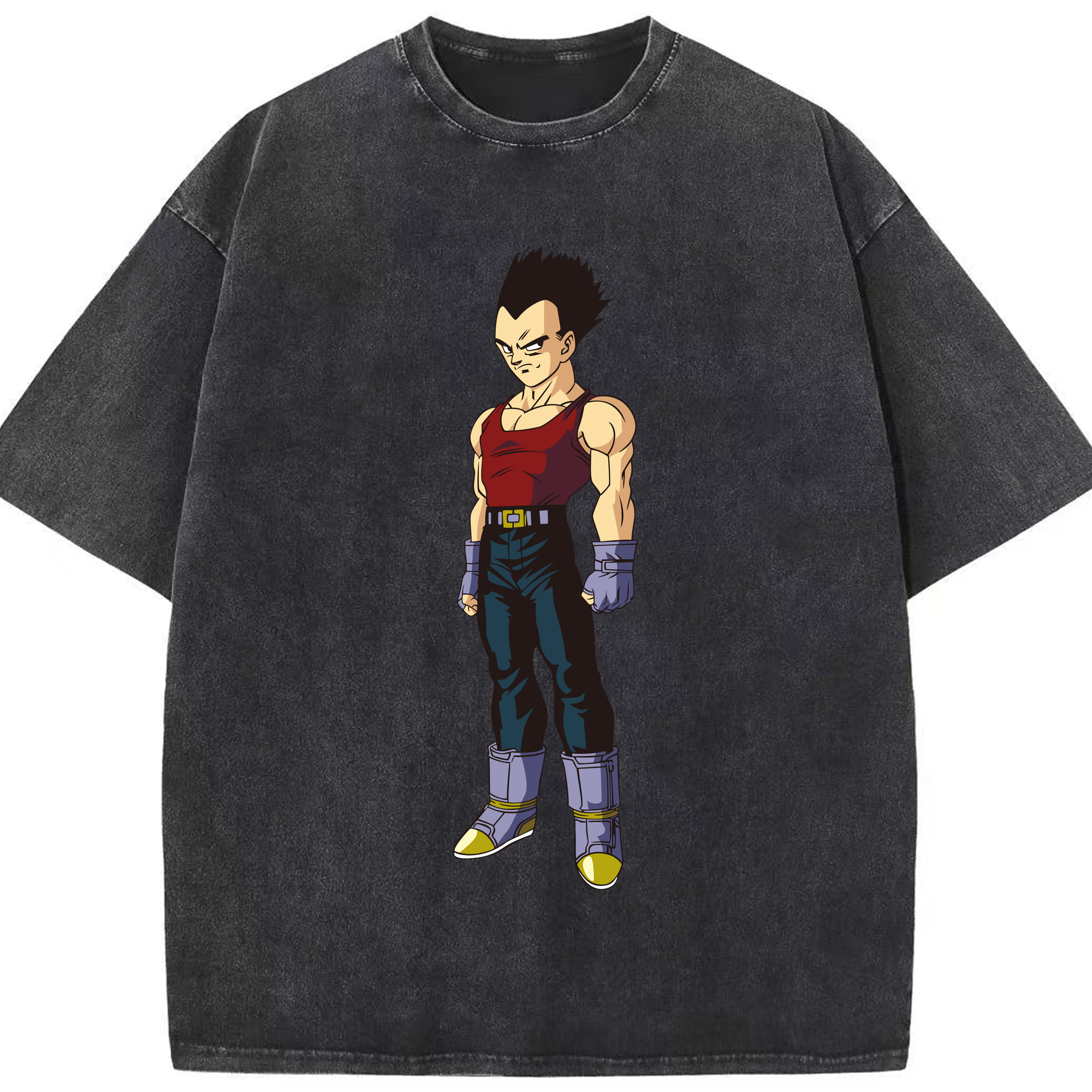 （画像用） ドラゴンボール ベジータ四世（Bejīta Yonsei）DRAGON BALL Vegeta IV 綿100% ヴィンテージ風 半袖Tシャツ（フロントプリント）